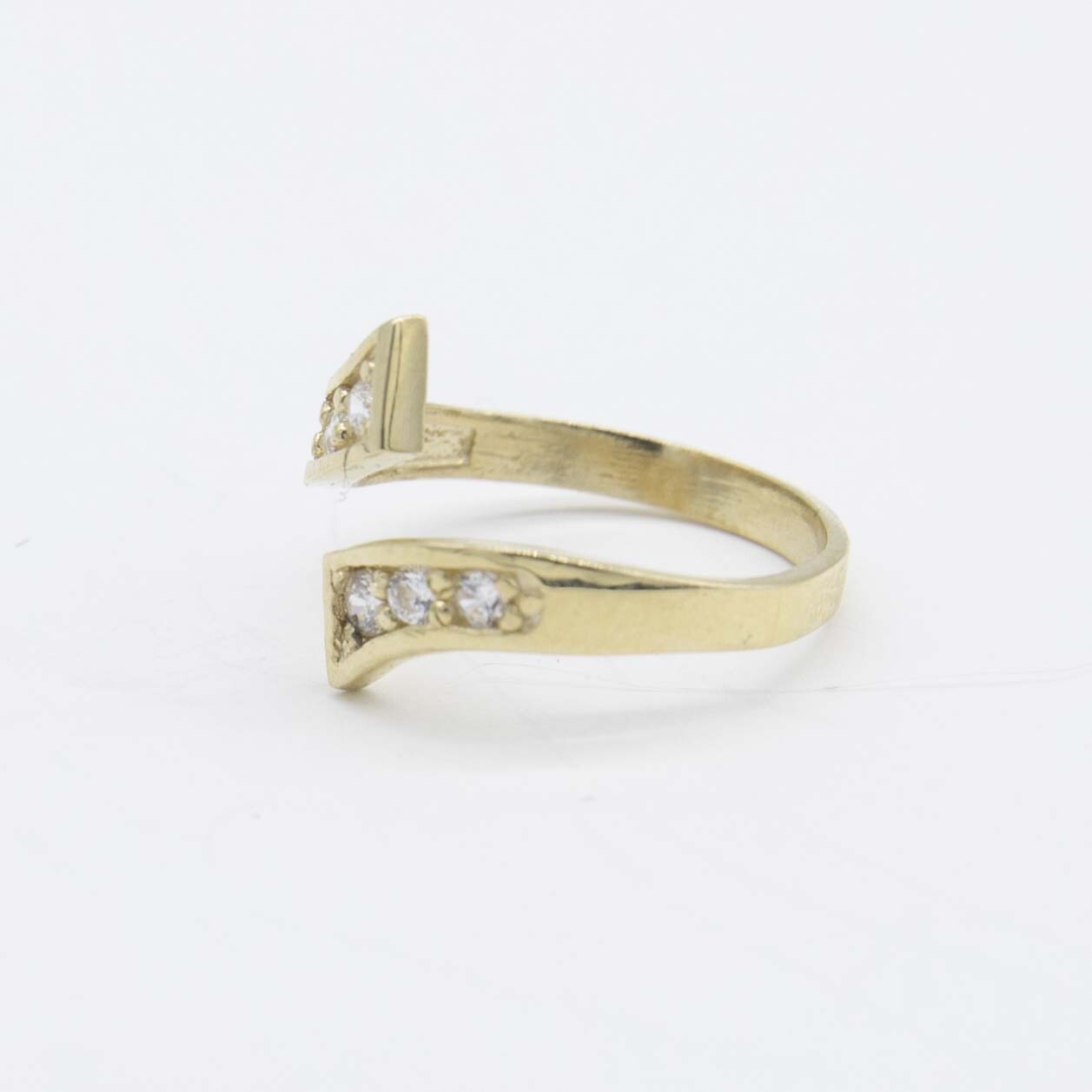 Sideways Toe Ring Solid Real 10K Yellow Gold