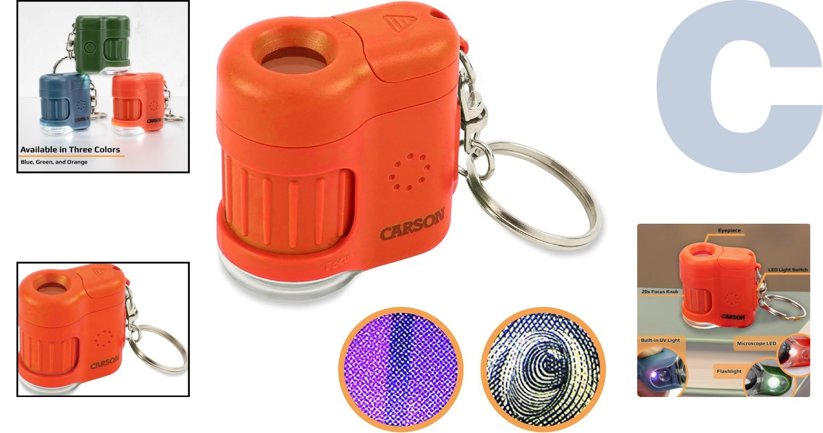 Educational Carson MicroMini 20x Lighted Pocket Microscope with Flashlight