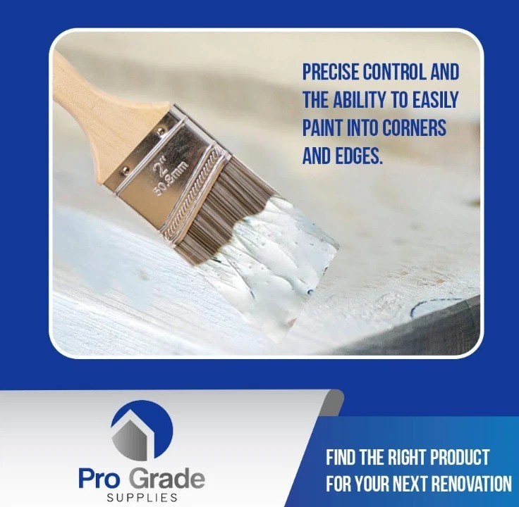 Pro Grade, Paint Brushes, 5-Piece, Paint Brush Set: Flat & Angle Brushes for ...