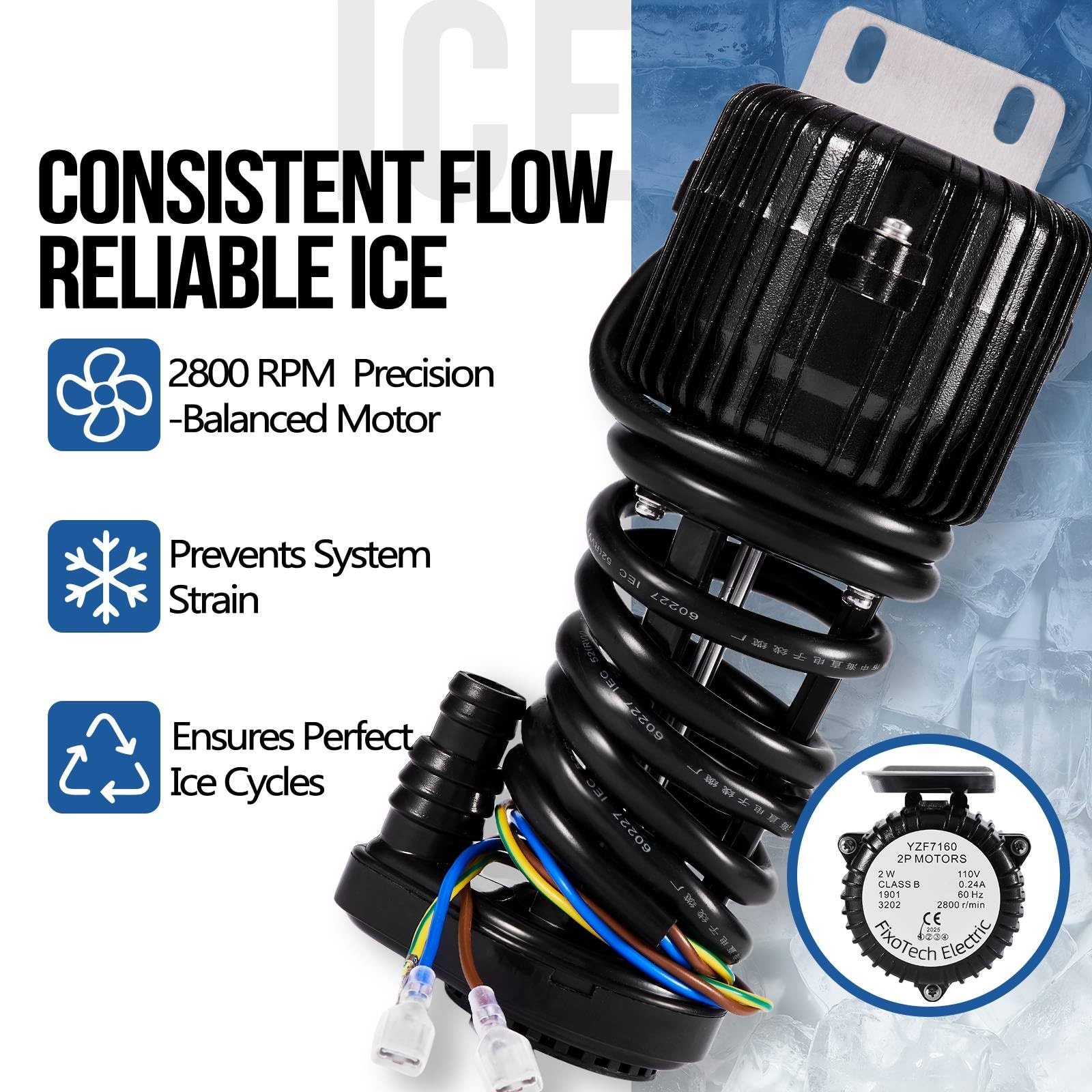 YSP2PJDVF1 Commercial Ice Maker Water Pump | Quiet 110V 2W Matte Black