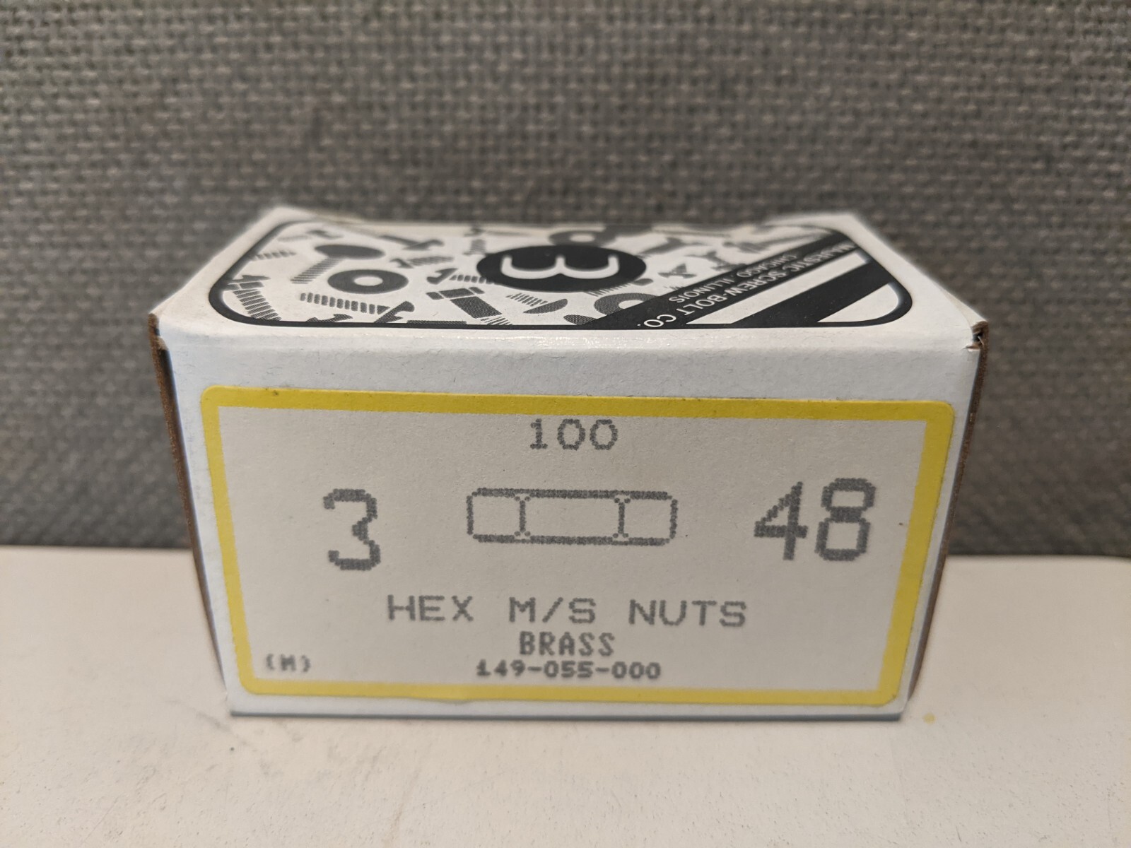 #3-48 BRASS HEX MACHINE SCREW NUT 100 EACH