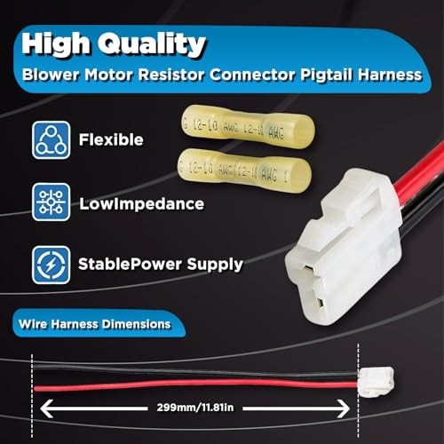 2PCS Universal Cooling Fan Connector Pigtail Harness | Alternator 2 pack