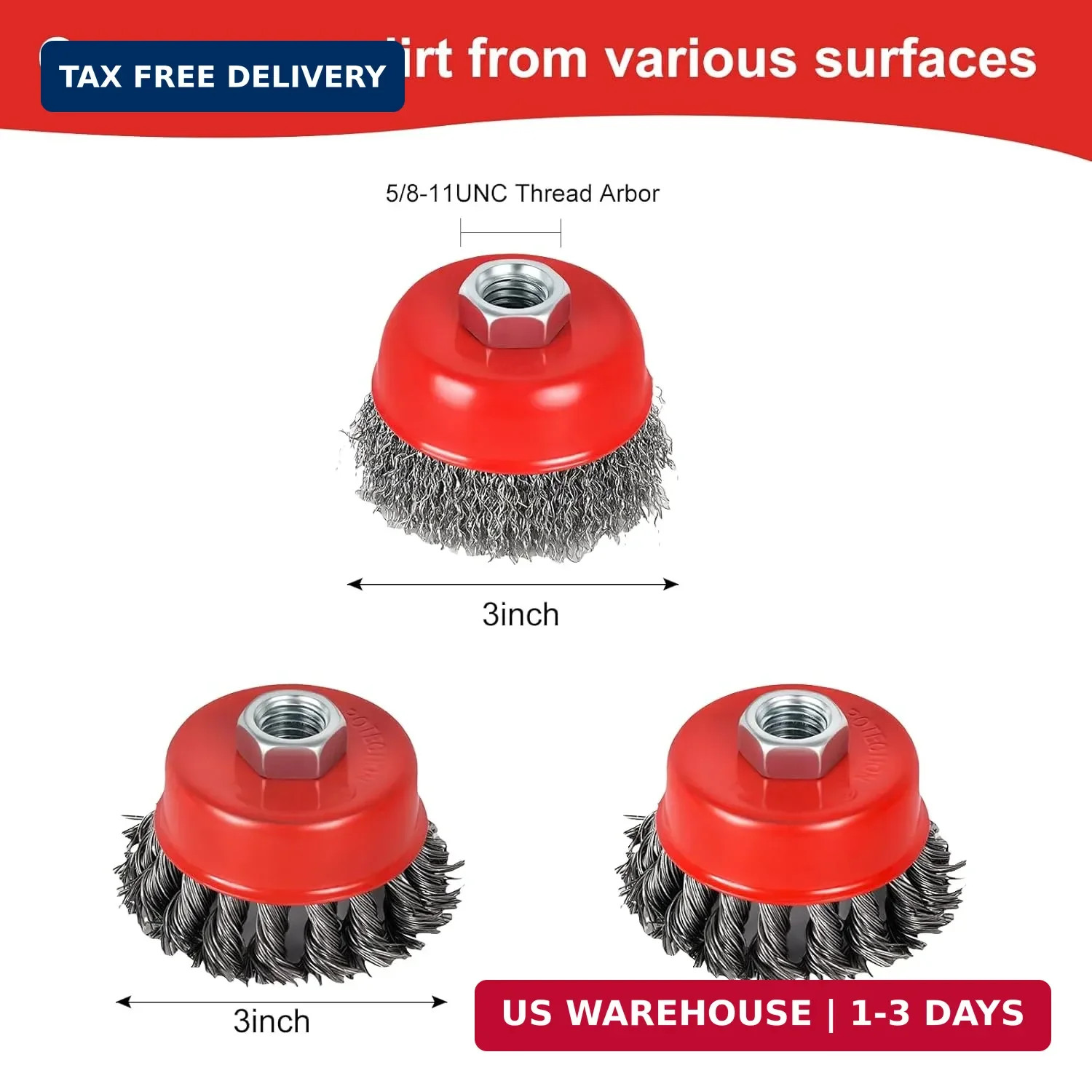6-Piece, Angle Grinder Wire Wheel, 4 1/2" Angle Grinder Attachments, Wire Wheel,