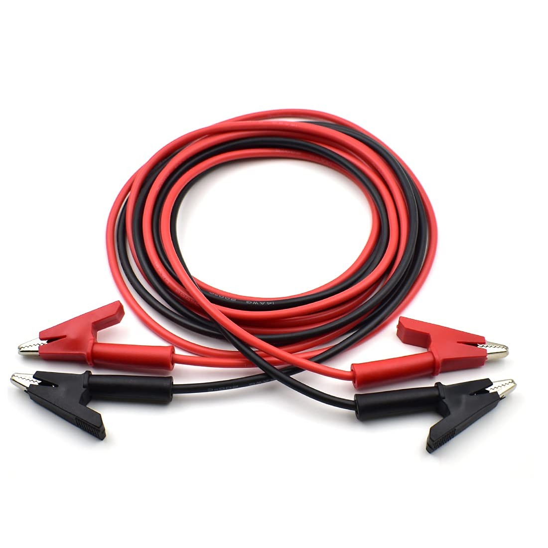 2 Pcs Dual Ended Crocodile Alligator Clips, 14AWG Test Lead Wire Cable with I...