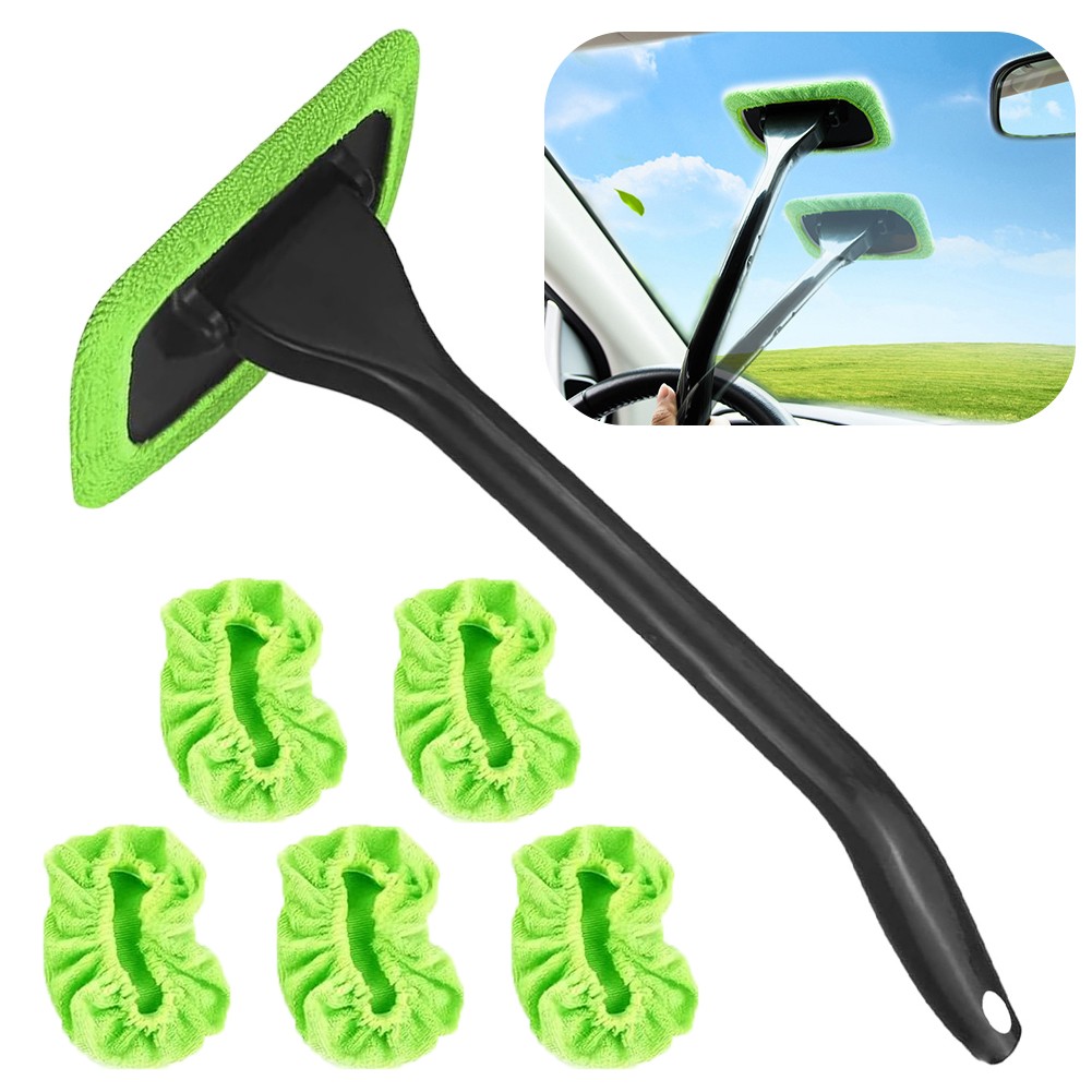 NEW Windshield Cleaner Wand Microfiber Car Inside Window Cleaning Tool Anti Fog