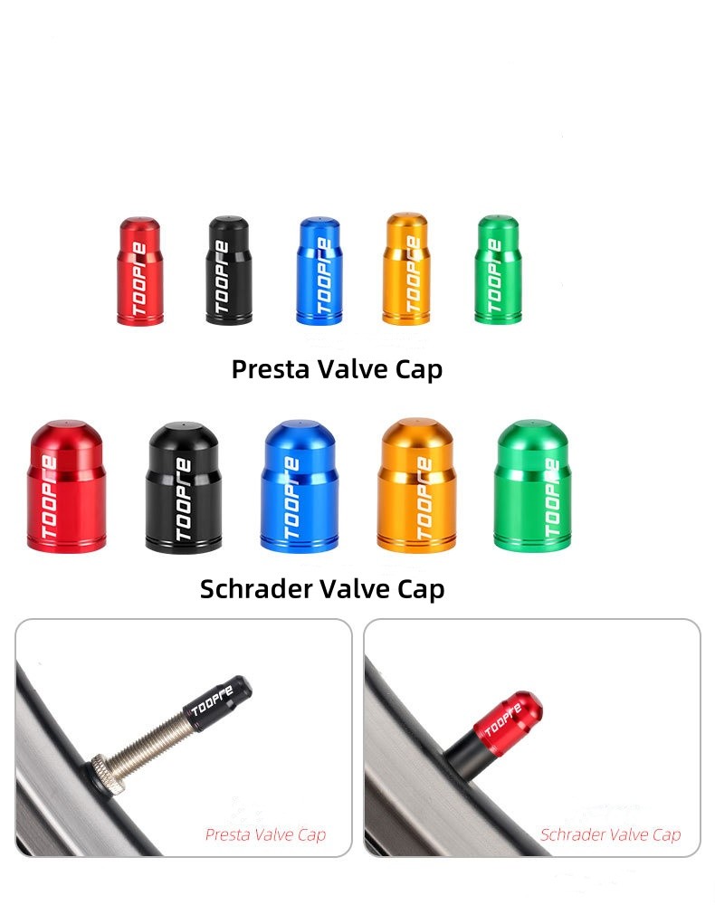Bike Schrader Valve Cap Aluminum Alloy Bike Bicycle Tire Valve Stem Cover Cap