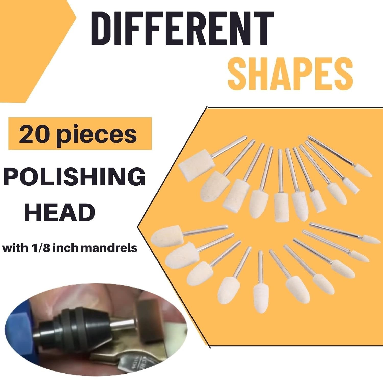 Complete 100 PCS Dremel Buffing Wheel Set - Multi-Shape for Every Polishing Task