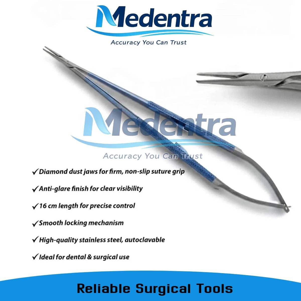 Titanium Micro Castroviejo Needle Holder 16cm straight tip surgical instruments