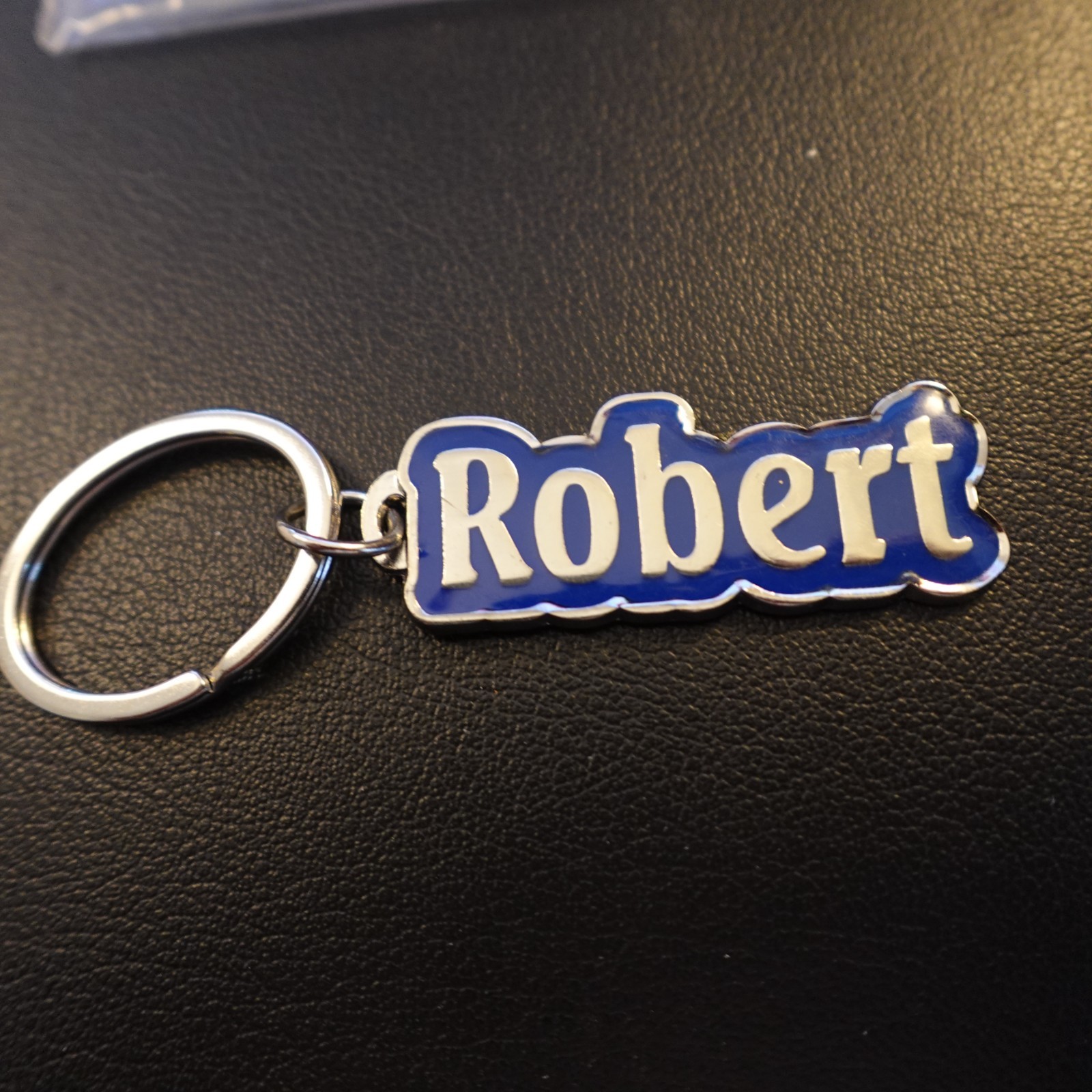 Robert Personalized Keychain Metal Novelty Name Gift Blue