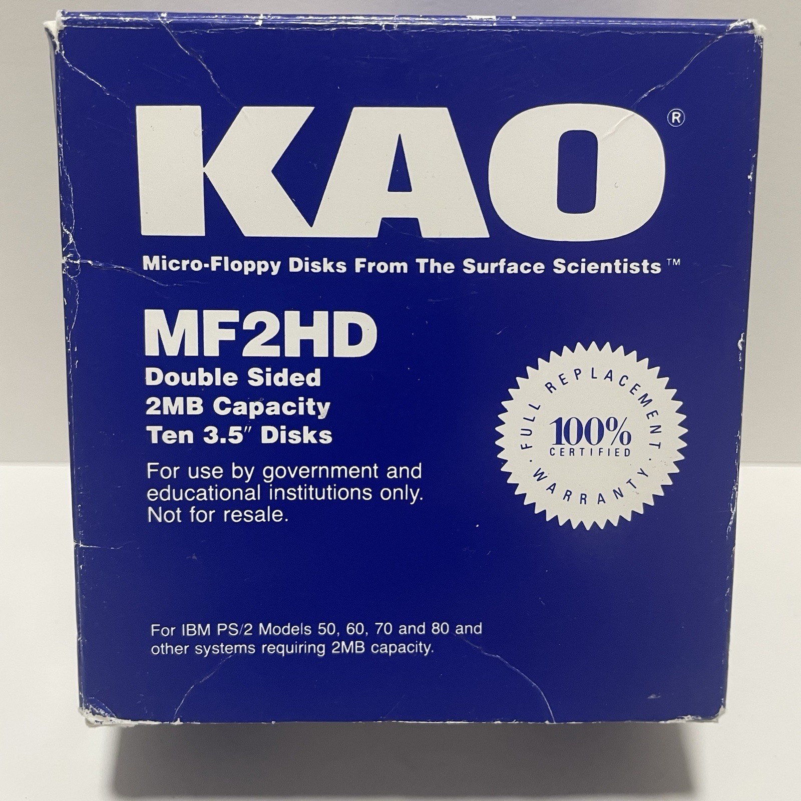 KAO MF2HD 3.5” Floppy Disks DS HD 1.44MB Lot of 9 w/ Box VT