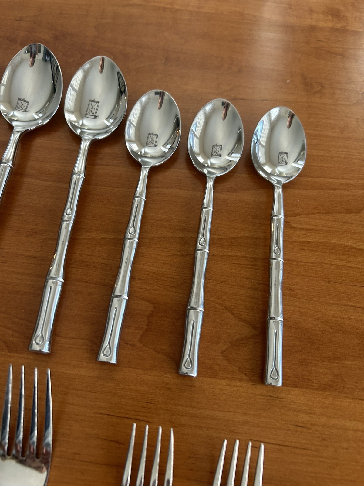 Hampton Silversmiths Bamboo Stainless Flatware Replacements Lot 11 Pieces