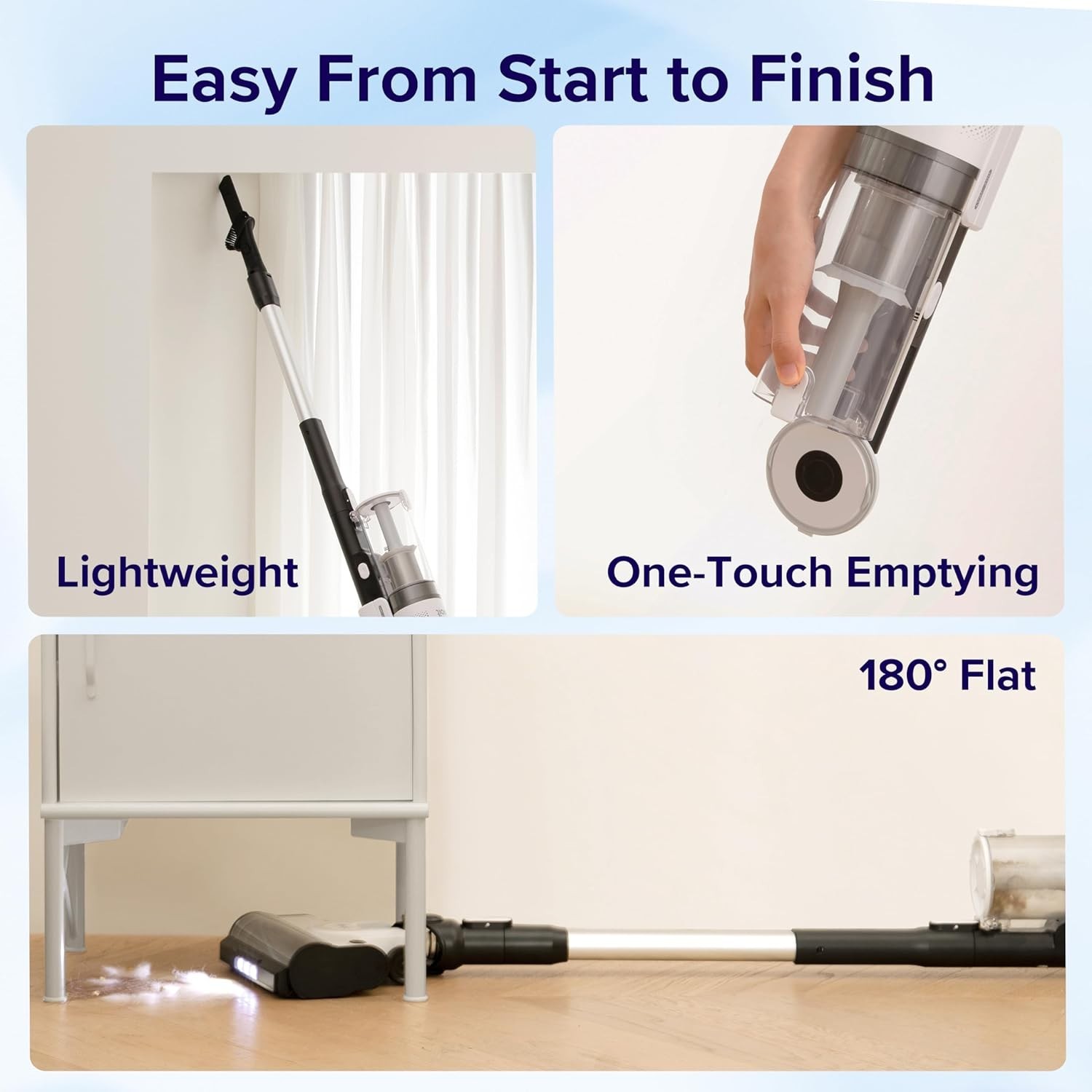 LEVOIT Cordless Stick Vacuum, 50Min, Tangle-Resistant, LVAC-200