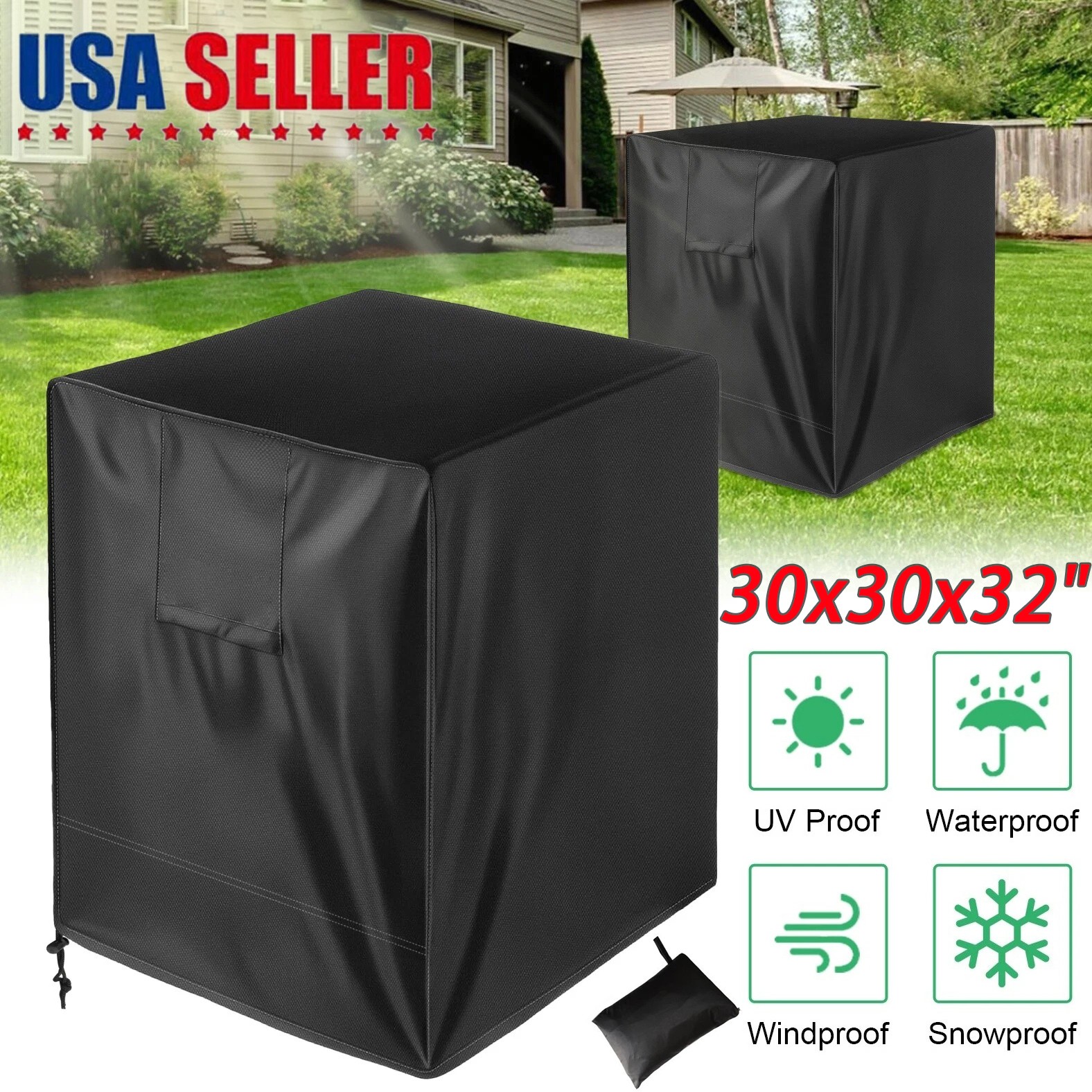 32" Air Conditioner Cover Heavy Duty Central AC Outdoor Waterproof Protector