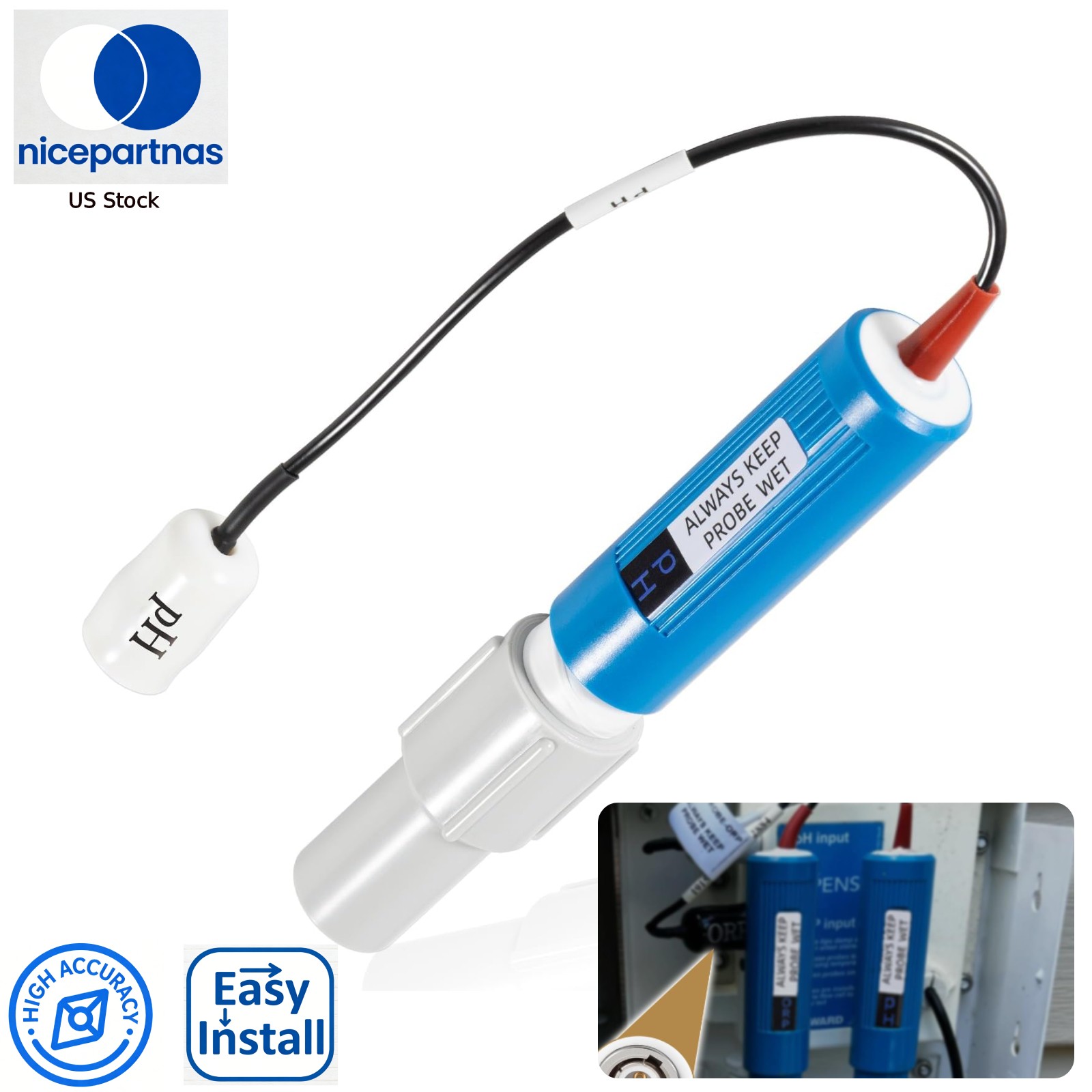 For GLX-Probe-PH PH Probe Replacement Fits Hayward Sense & Dispense Auto System