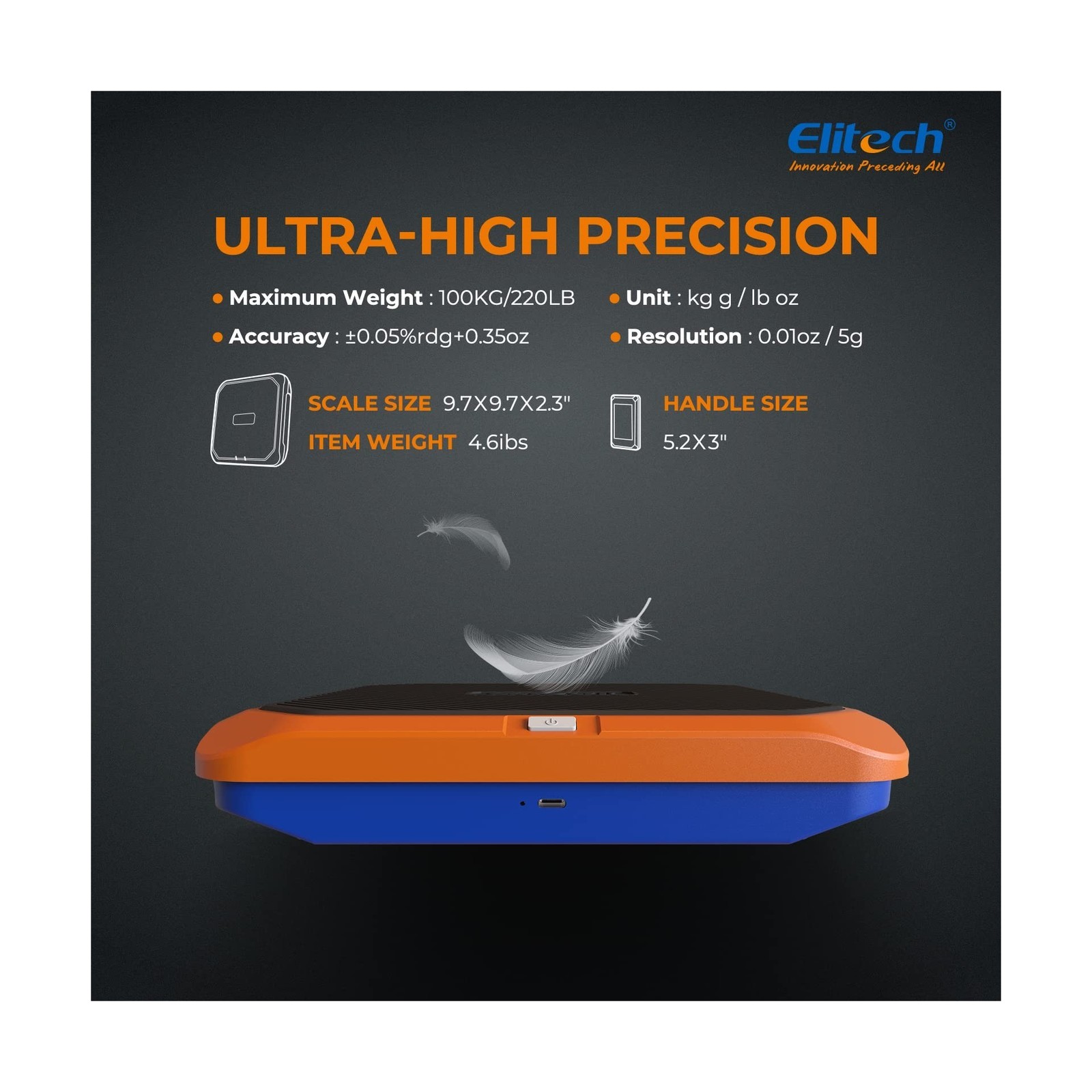Elitech Smart Refrigerant Scale Ultra-Thin & Lightweight Wireless A/C Chargin...