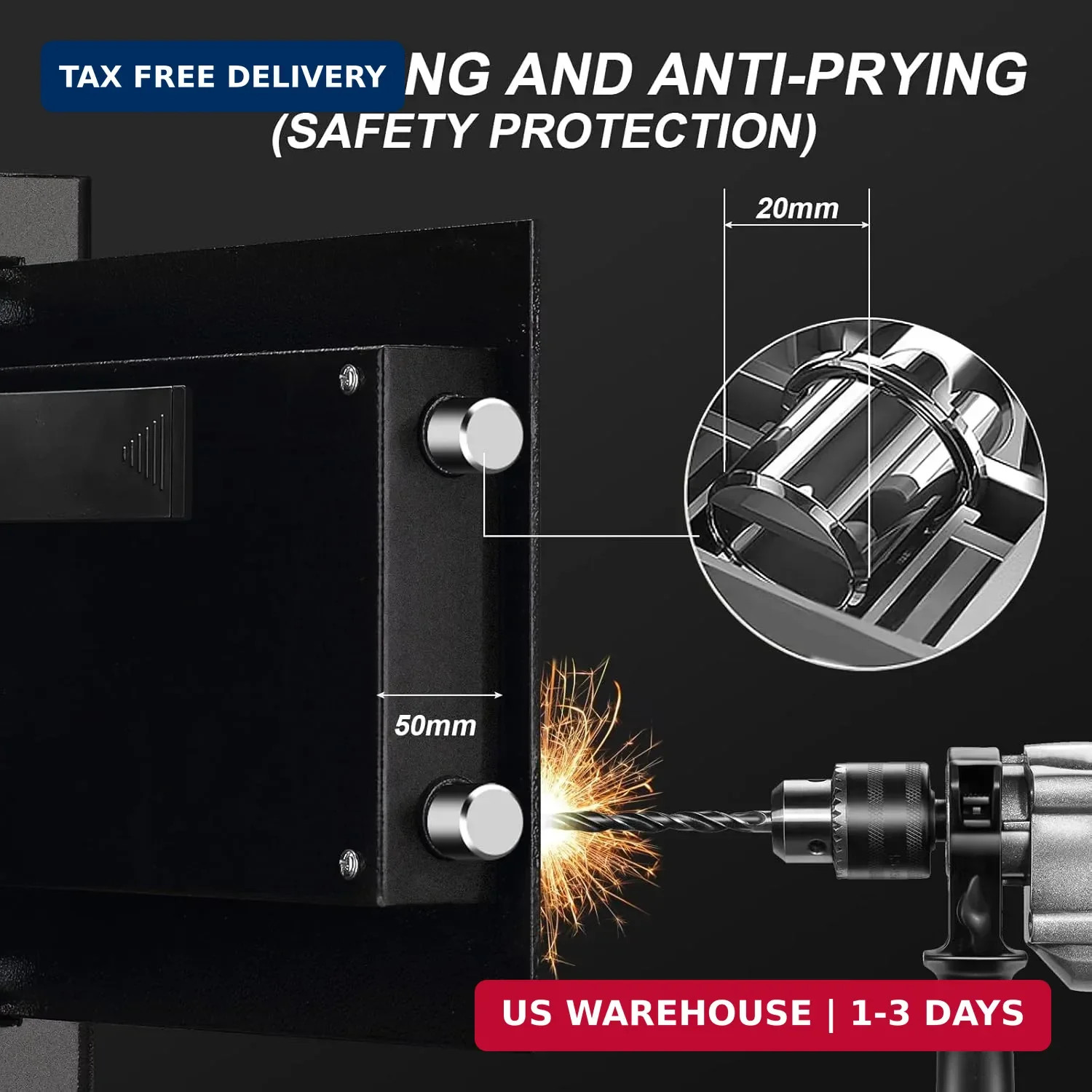 Fireproof Safe Box 0.8 Cuft Electronic Digital Security Box, Keypad Smal