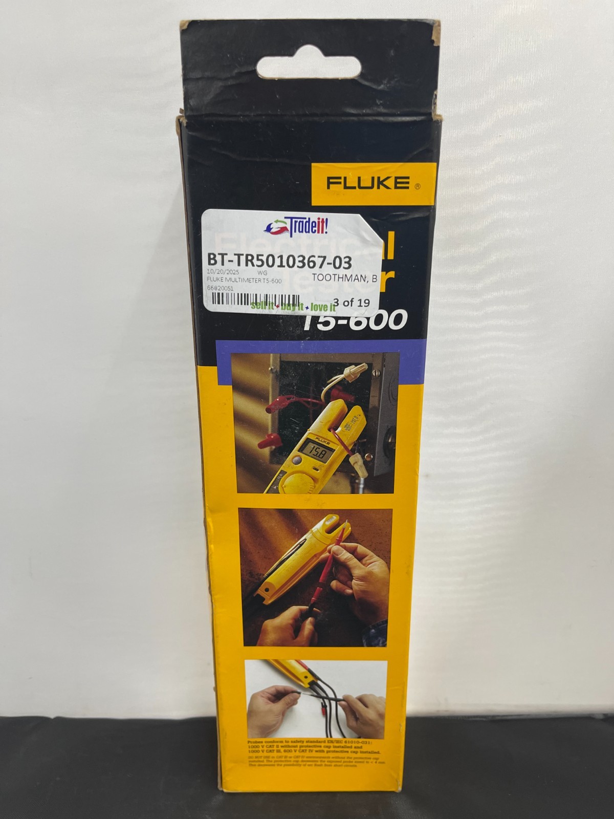 Fluke T5-600 Electrical Voltmeter, Continuity and Current Tester - Open Box