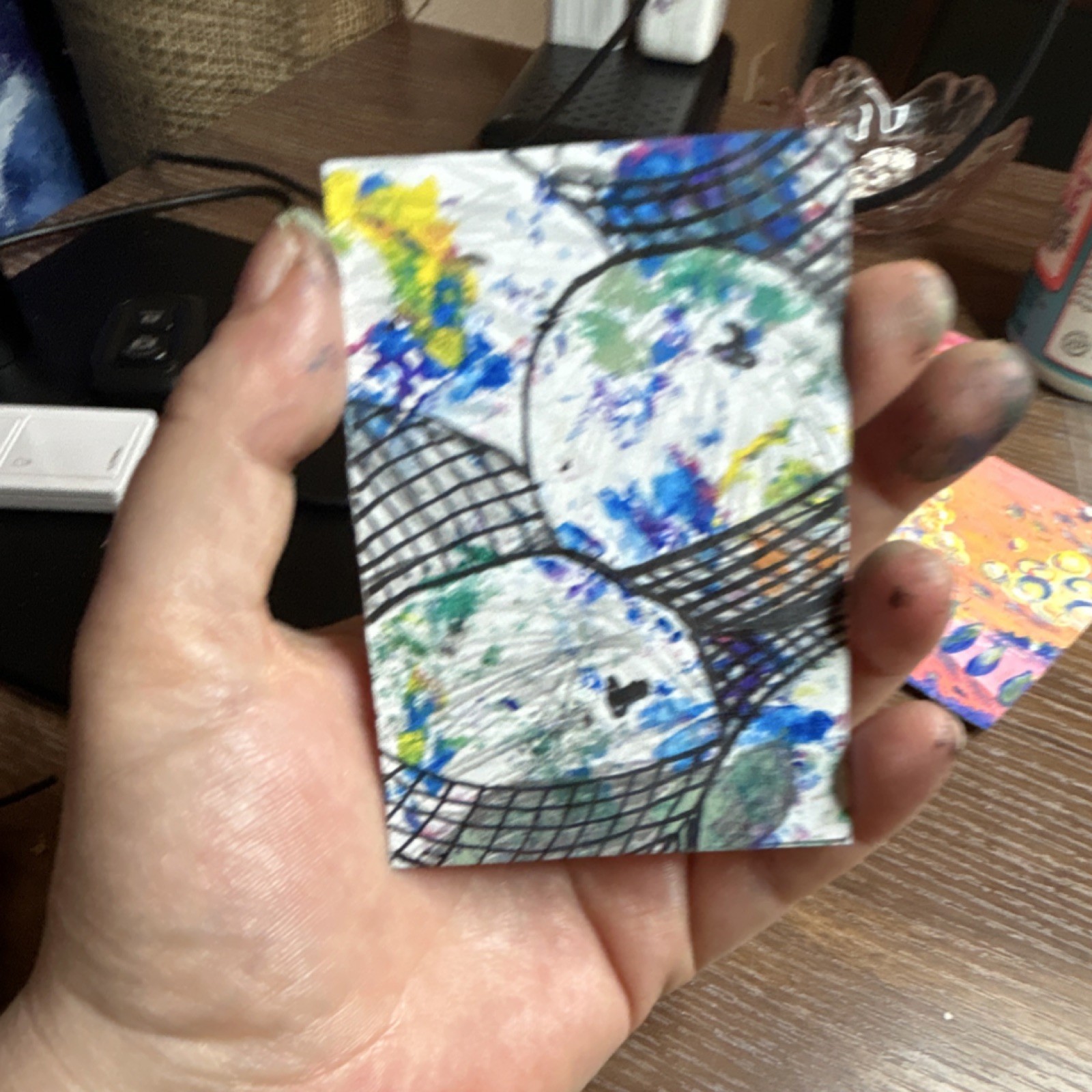 ACEO Mixed Media Abstract Fruit Small Original Signed Art 2026