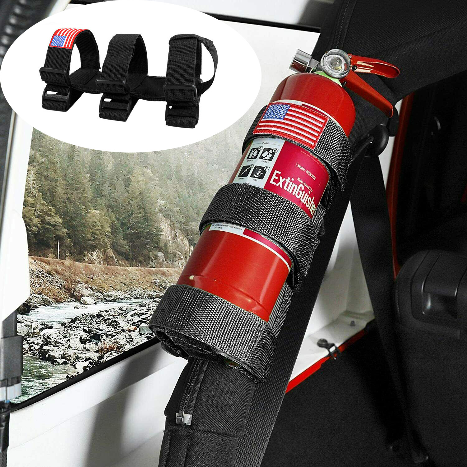 Car Roll Bar Fire Extinguisher Strap Holder Bracket For Jeep Wrangler TJ JK JL