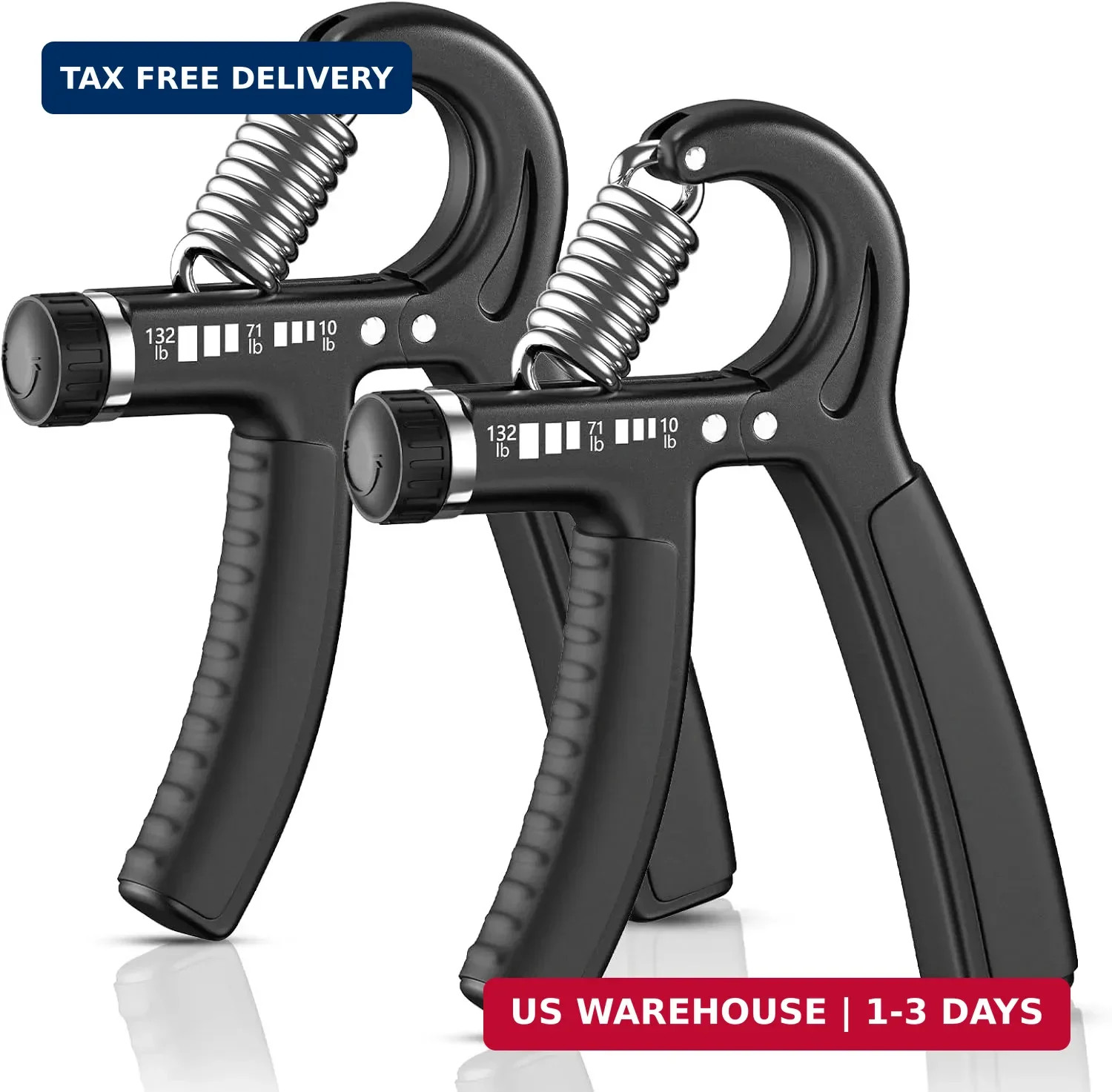 FitBeast Grip Strength Trainer 2 Pack - Adjustable Hand Grip Strengthener for St