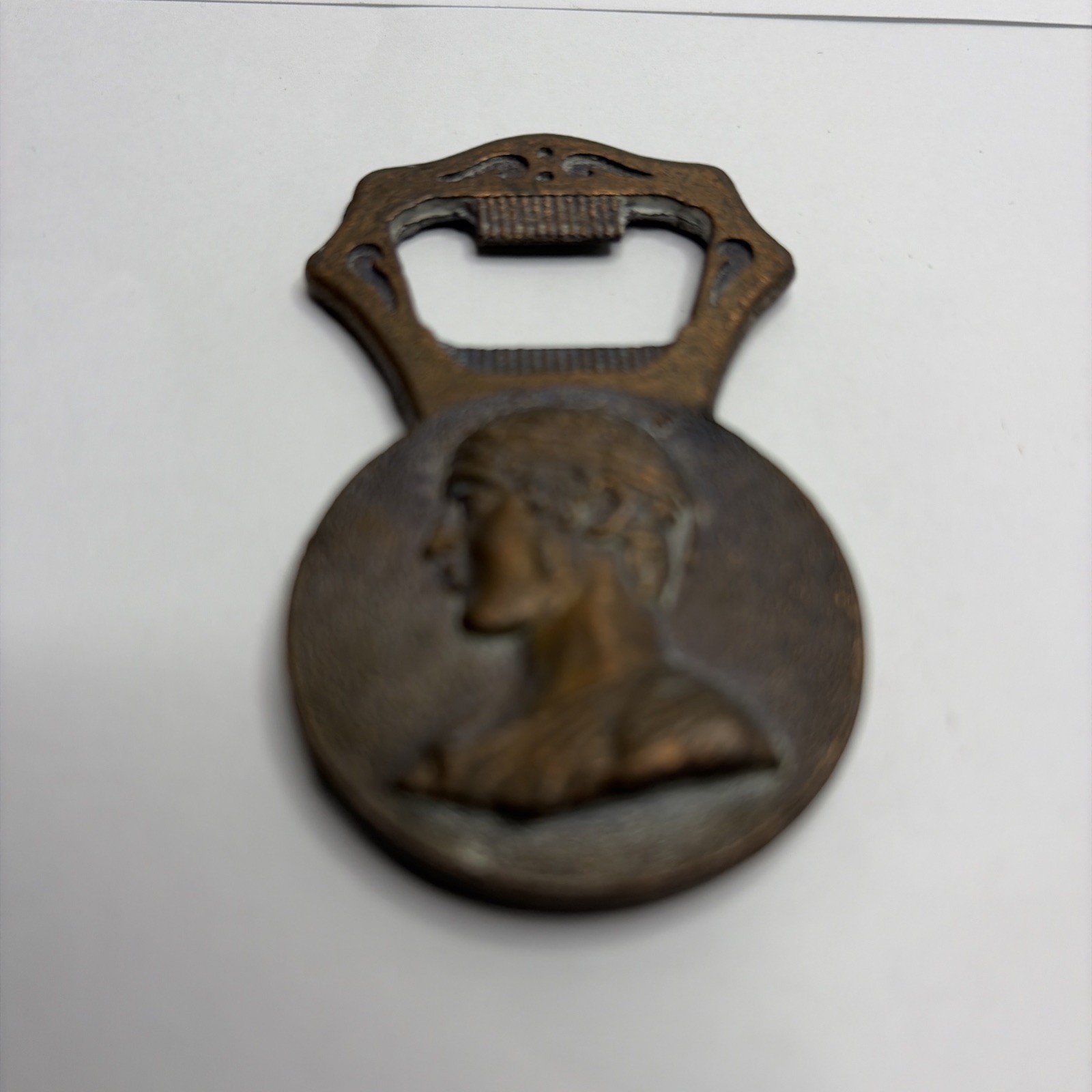 Vintage Brass Bottle Opener Chariot & Charioteer/ Neoclassical Profile