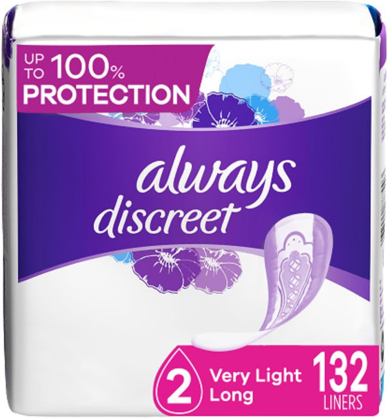 Adult Incontinence & Postpartum Liners for Women, Size 2, Very Light Absorbency,