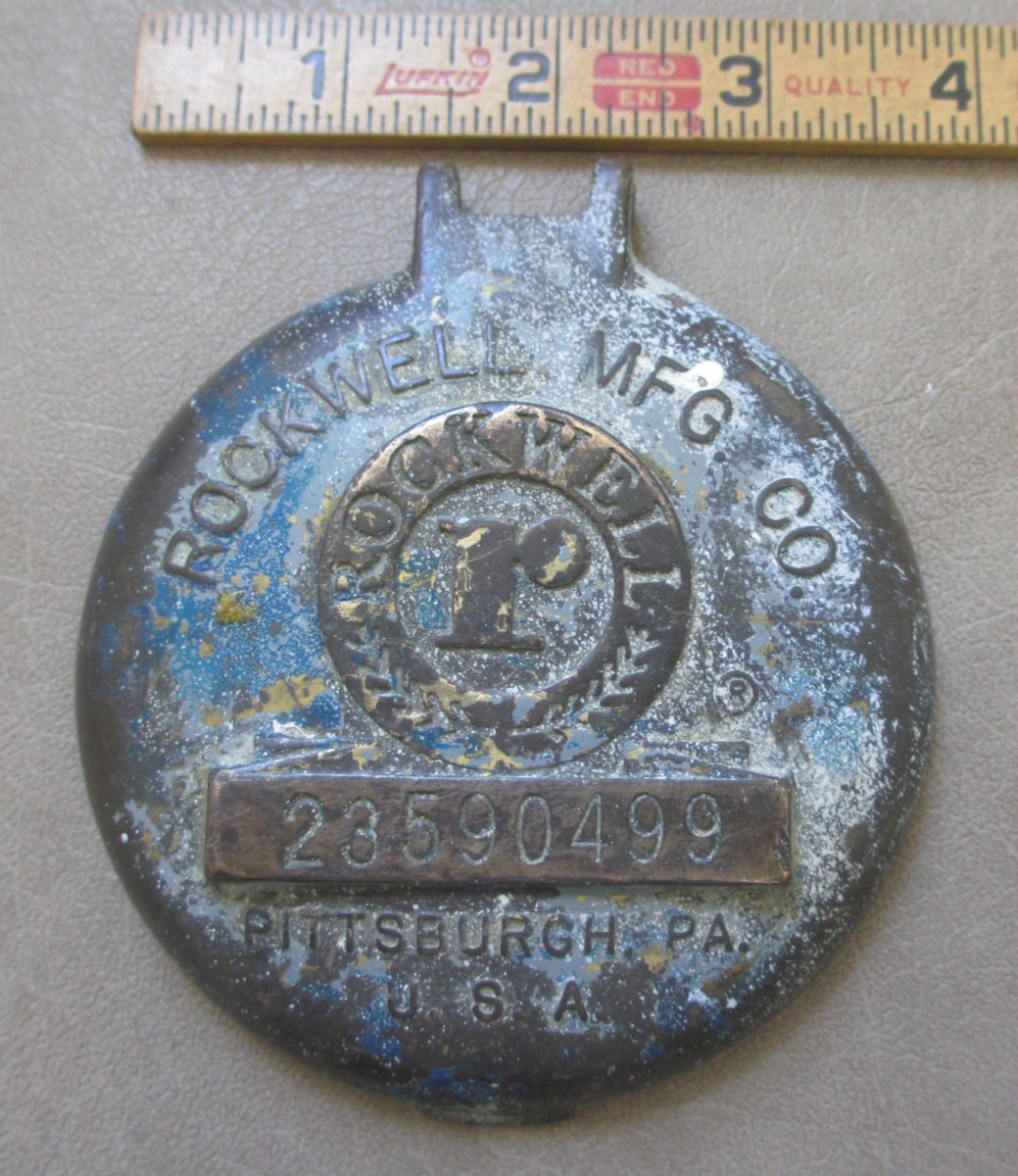 Antique Vintage Brass Water Meter Steampunk Rockwell MFG Pittsburg, Lid Only