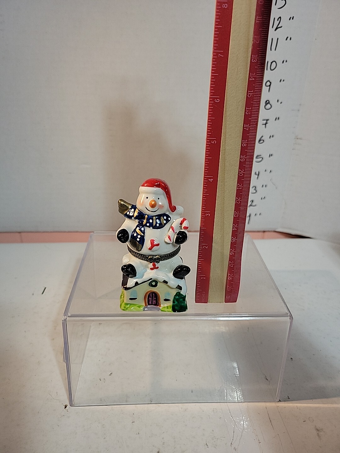 Ceramic Snowman Trinket Box