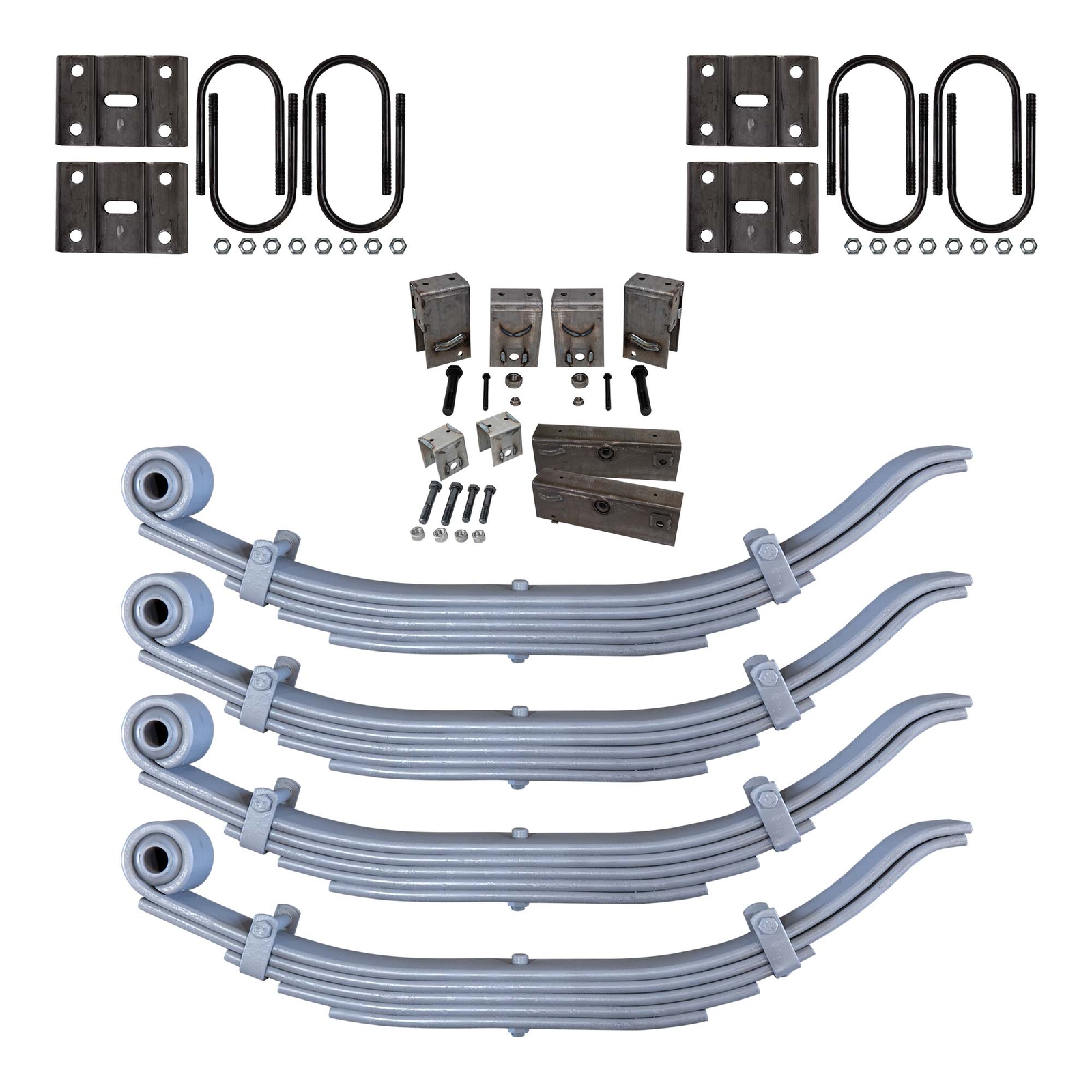 5 Leaf Slipper Spring Suspension & Tandem Axle Hanger Kit for 12K Axles 5" Tube