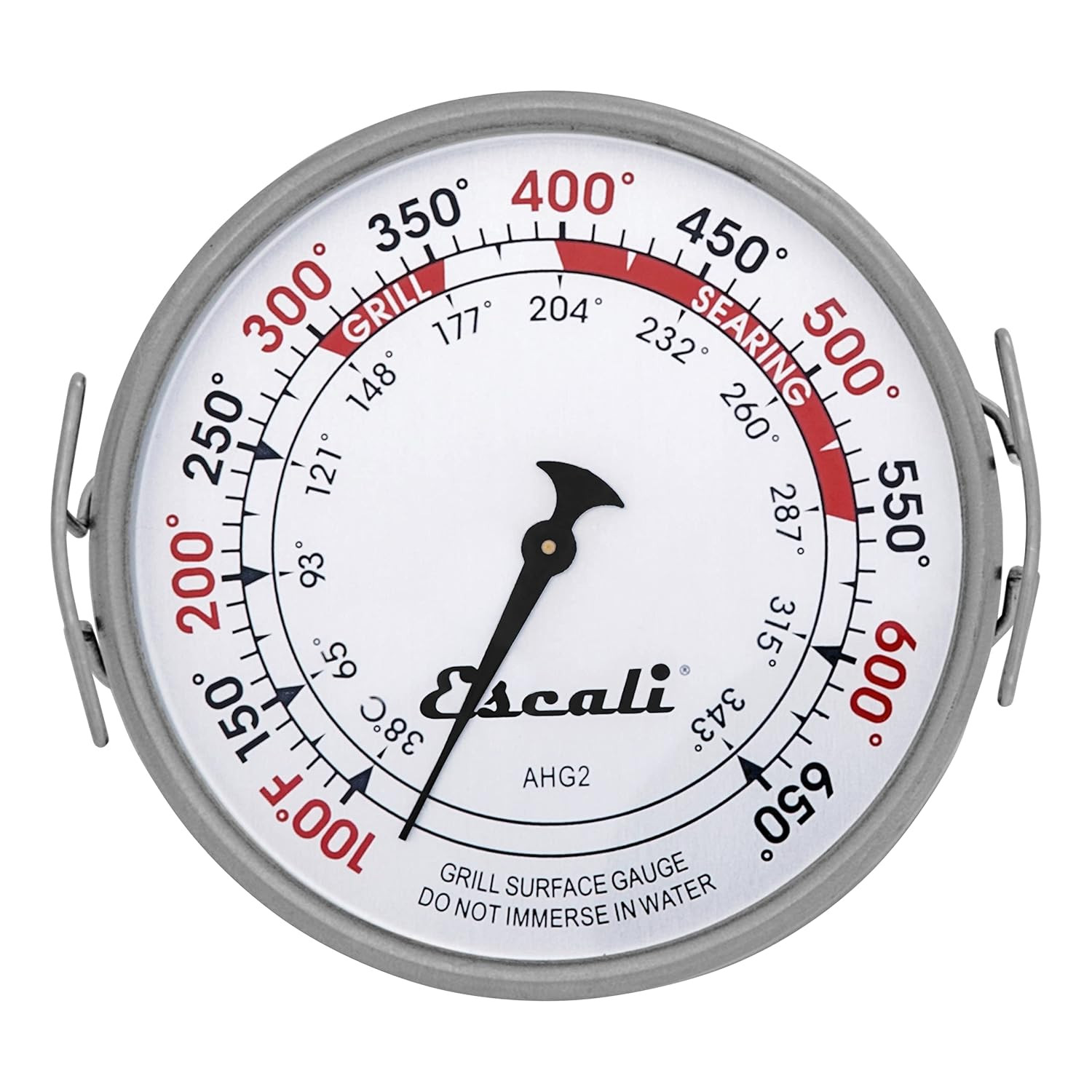 Escali AHG2 Stainless Steel Extra Large Direct Grill Surface Thermometer, Searin