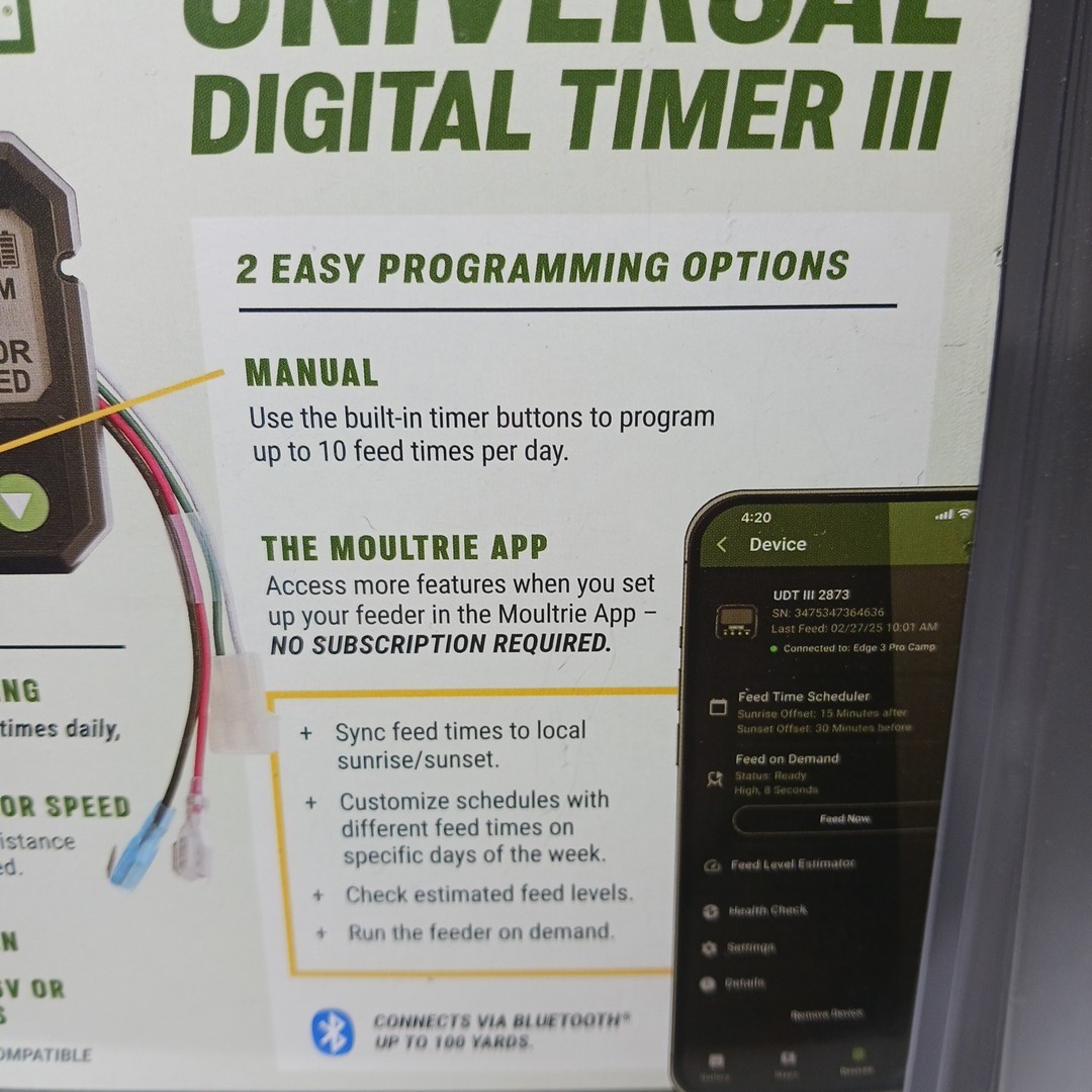 Moultrie Universal Digital Timer III - Deer Feeder Timer BLUETOOTH 6 OR 12 Volt