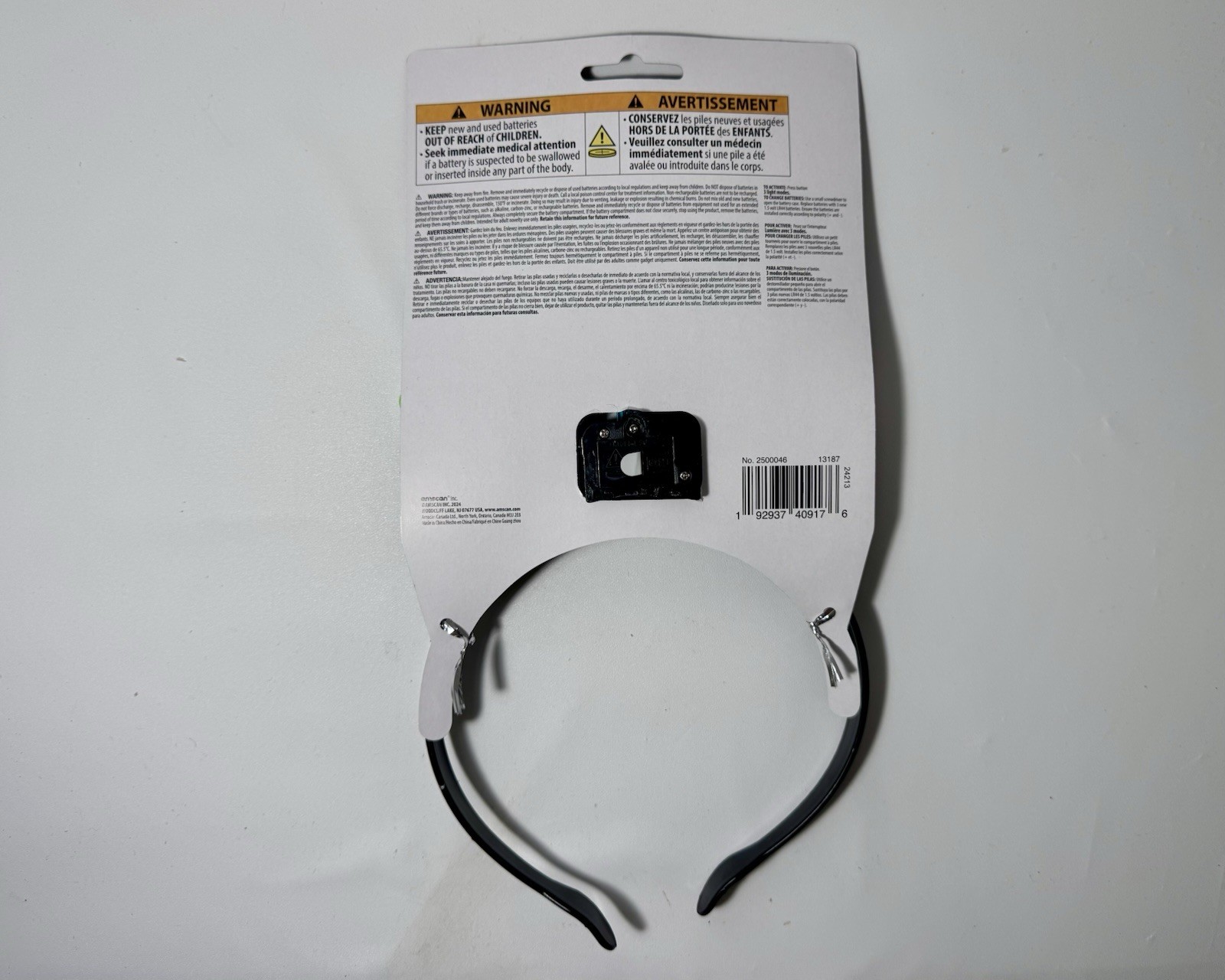 Light Up NYE Multicolor Lights Glowing Headband By Amscan Black