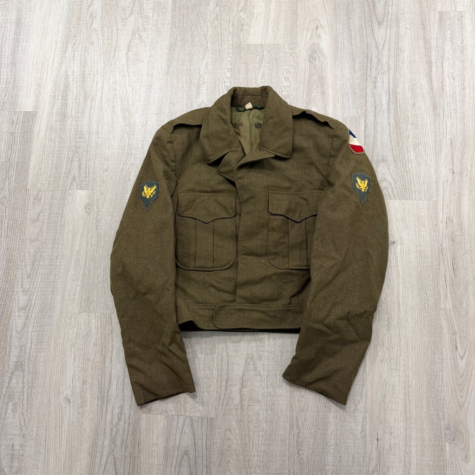 Vintage US Army Ike Field Jacket Size 36R Virgin Wool Combat Uniforms Corp 50s