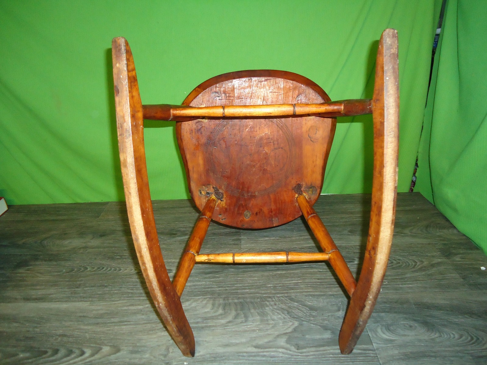 100% vintage childs kids rocking chair solid wood Warner Hill