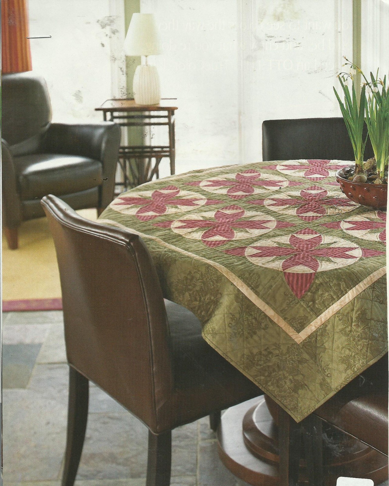 E0798 ROUND & ROUND TABLE TOPPER/ QUILT PATTERN/INSTRUCTIONS