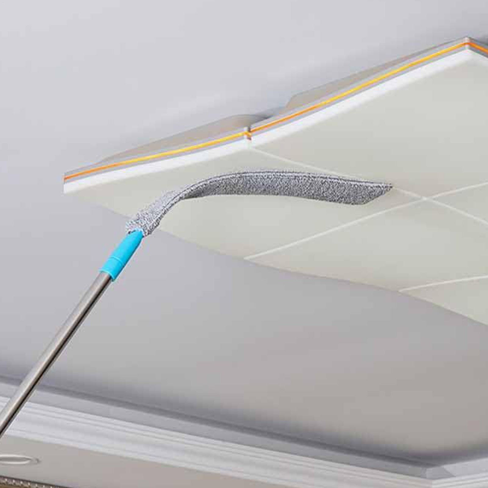 Flat Duster Retractable Long Handle Microfiber Duster Under Appliance