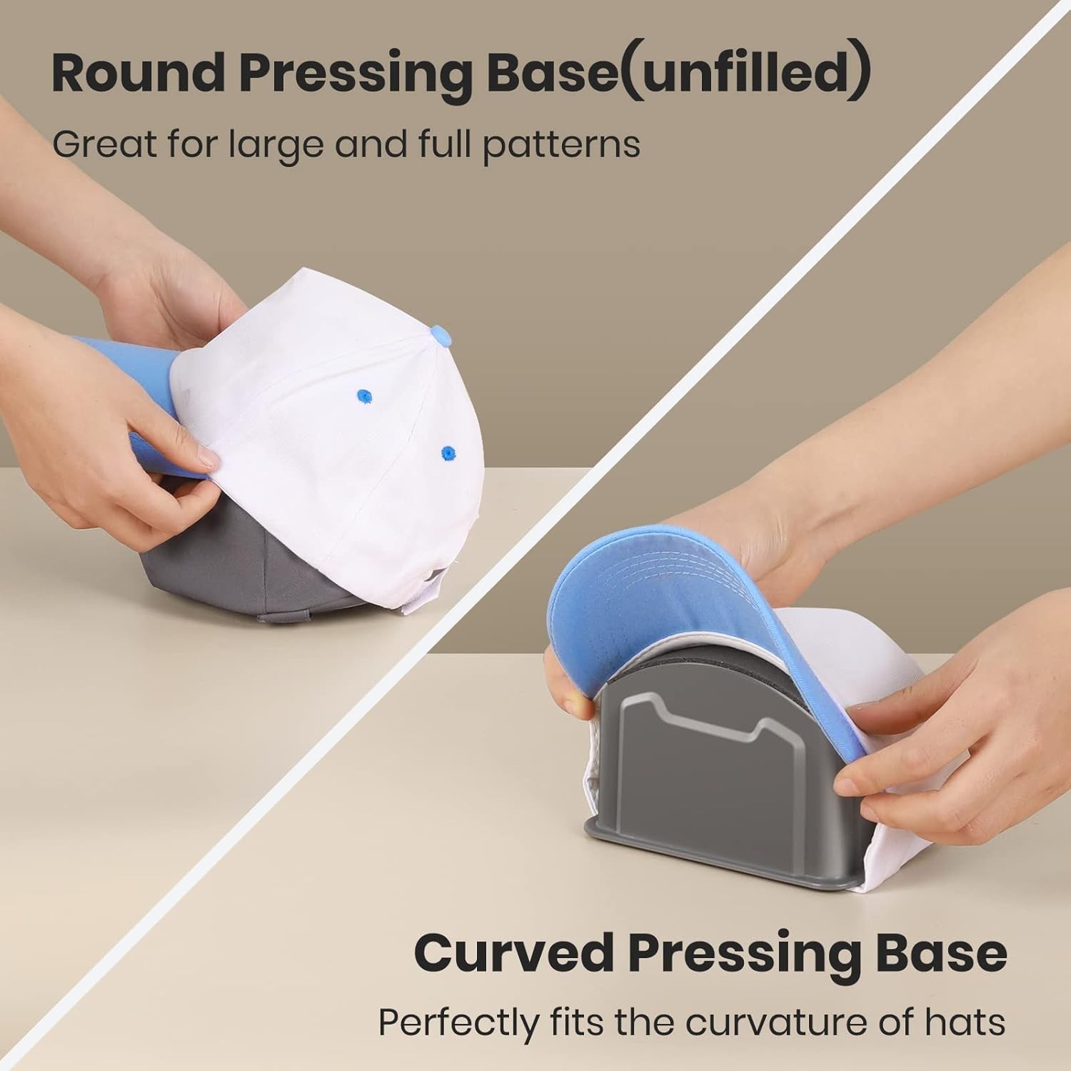 Hat Press Machine, Mini Heat Press for Caps with 3 Heating Levels & Auto-Off,...