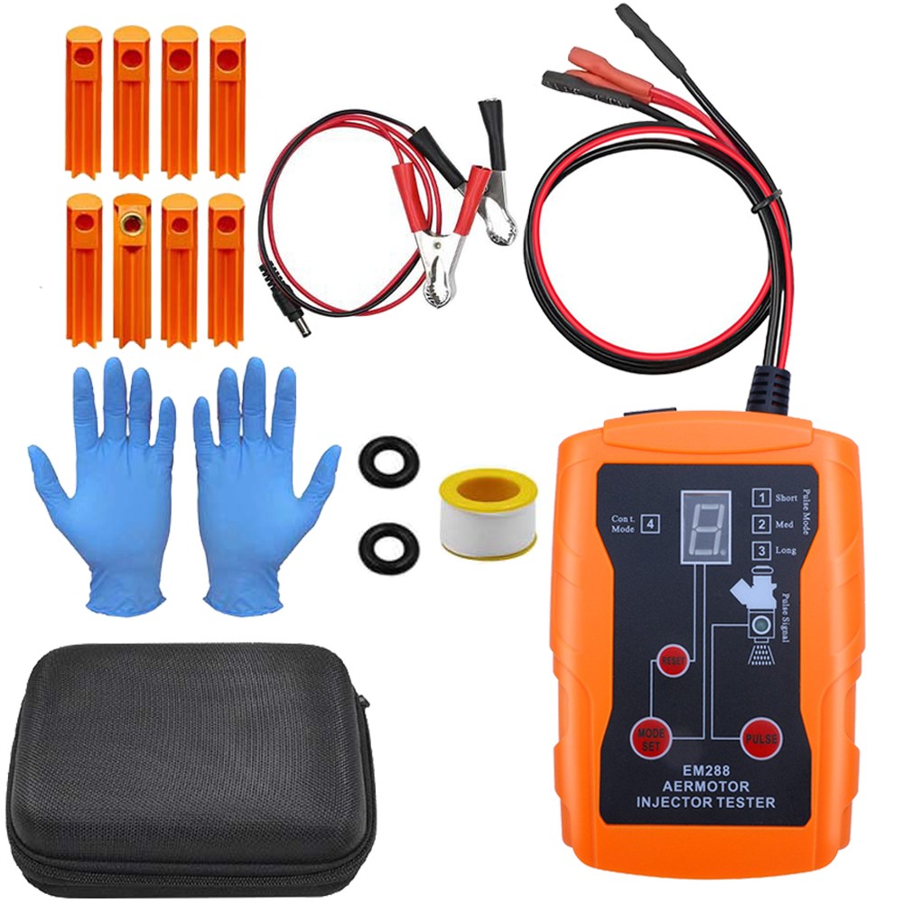 Universal Fuel Injector Tester Cleaner & Adapter DIY Cleaning Tools Kit Set 12V