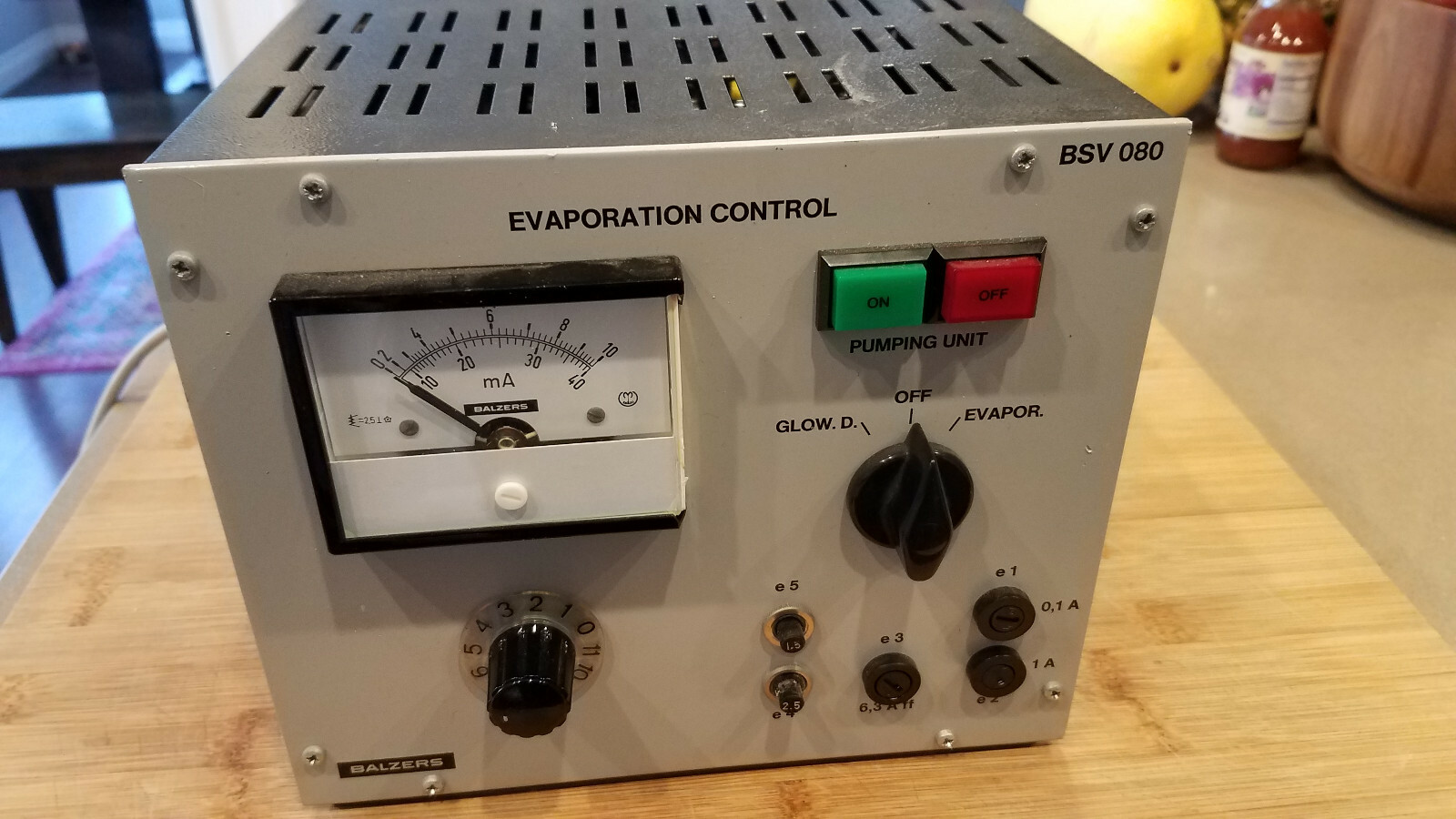BALZERS BSV080 BSV 080 EVAPORATION CONTROL UNIT Working Condition is Unknown