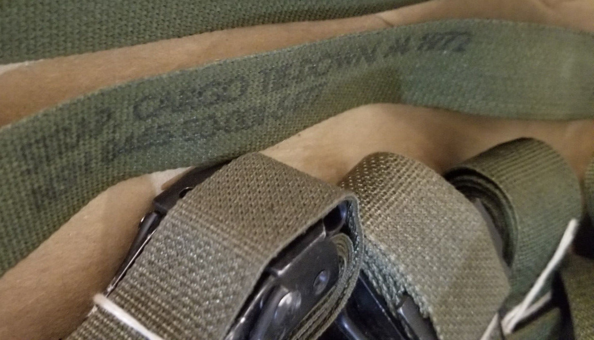 2 NOS USGI Military Cargo Tie Down Alice Lashing Strap 52" Metal Buckle US Army