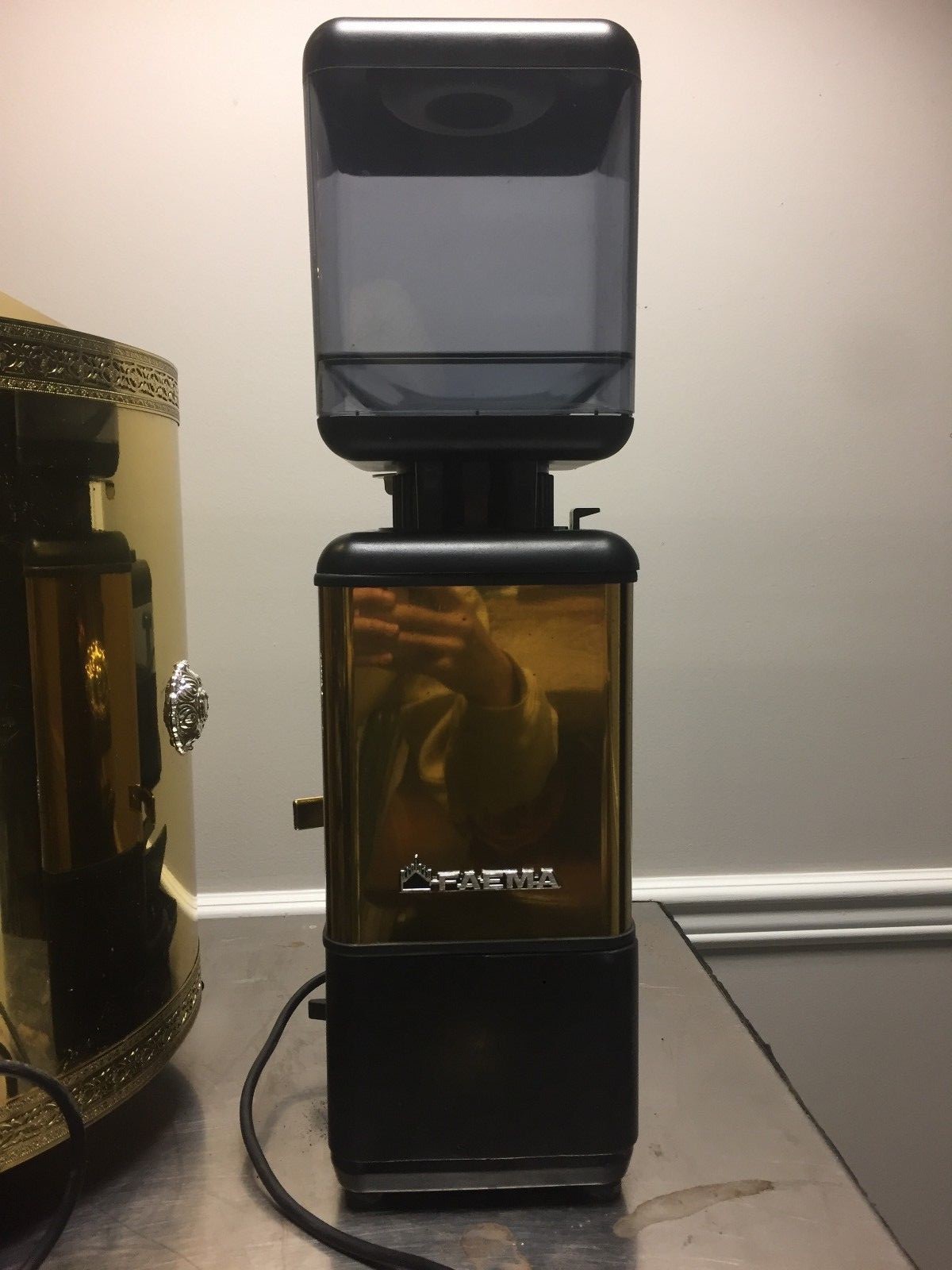 FAEMA MPN Lux Brass and Ebony Espresso Grinder