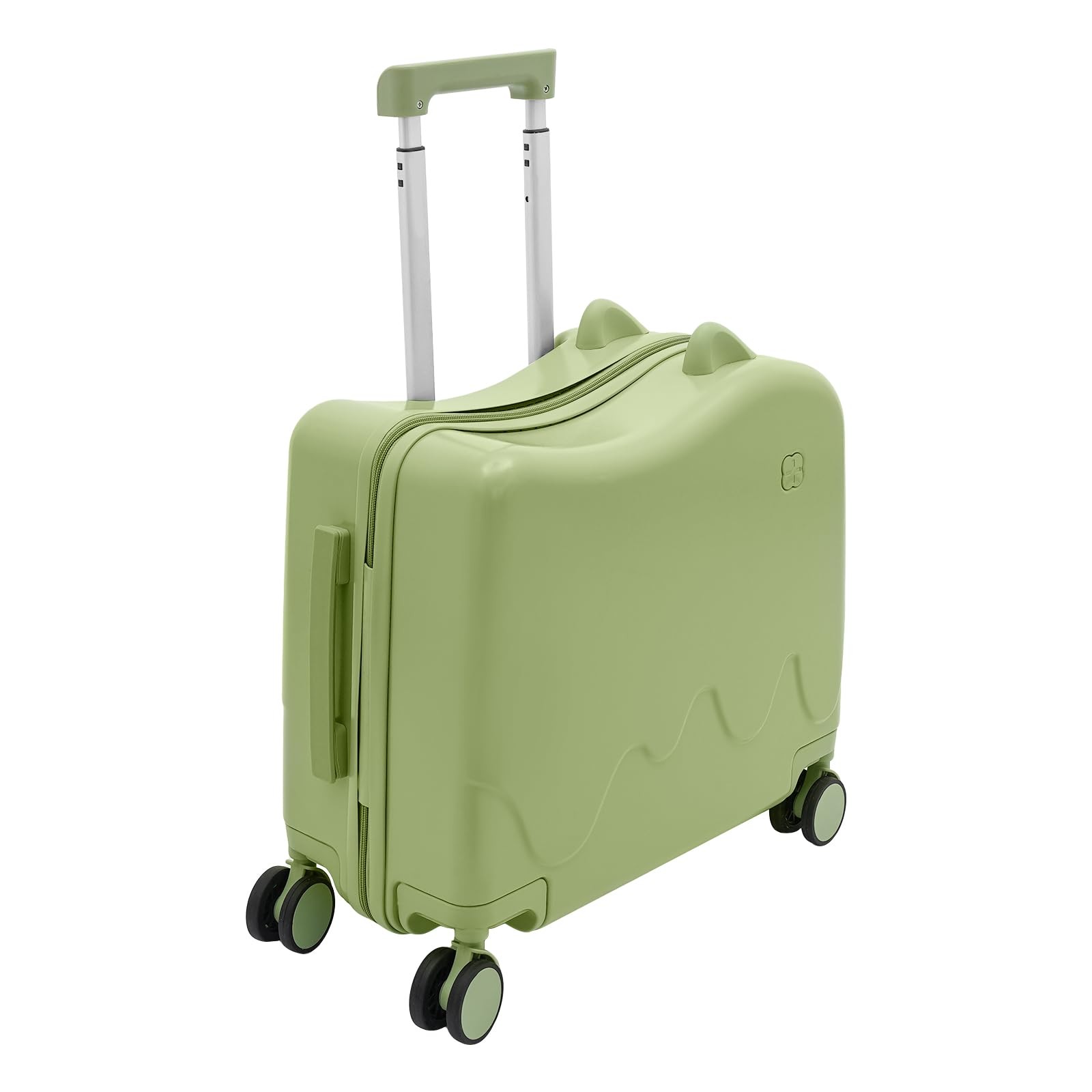 Ride on Suitcase for Kids 18 inch Kids Luggage Suitcases Child Seat Olive Green