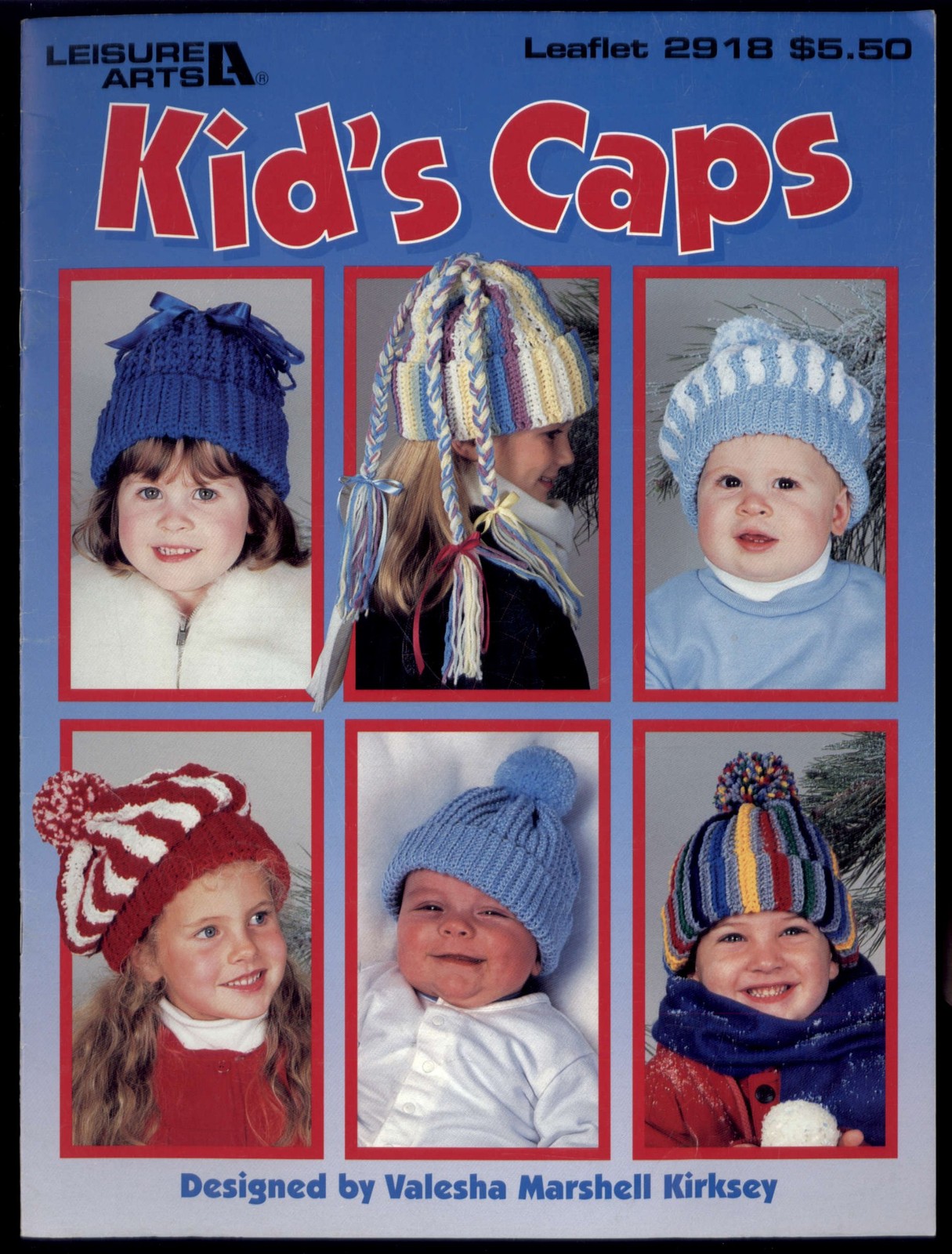 KID'S CAPS by Valesha, Marshell Kirksey 7 designs * LEISURE ARTS Leaflet 2918