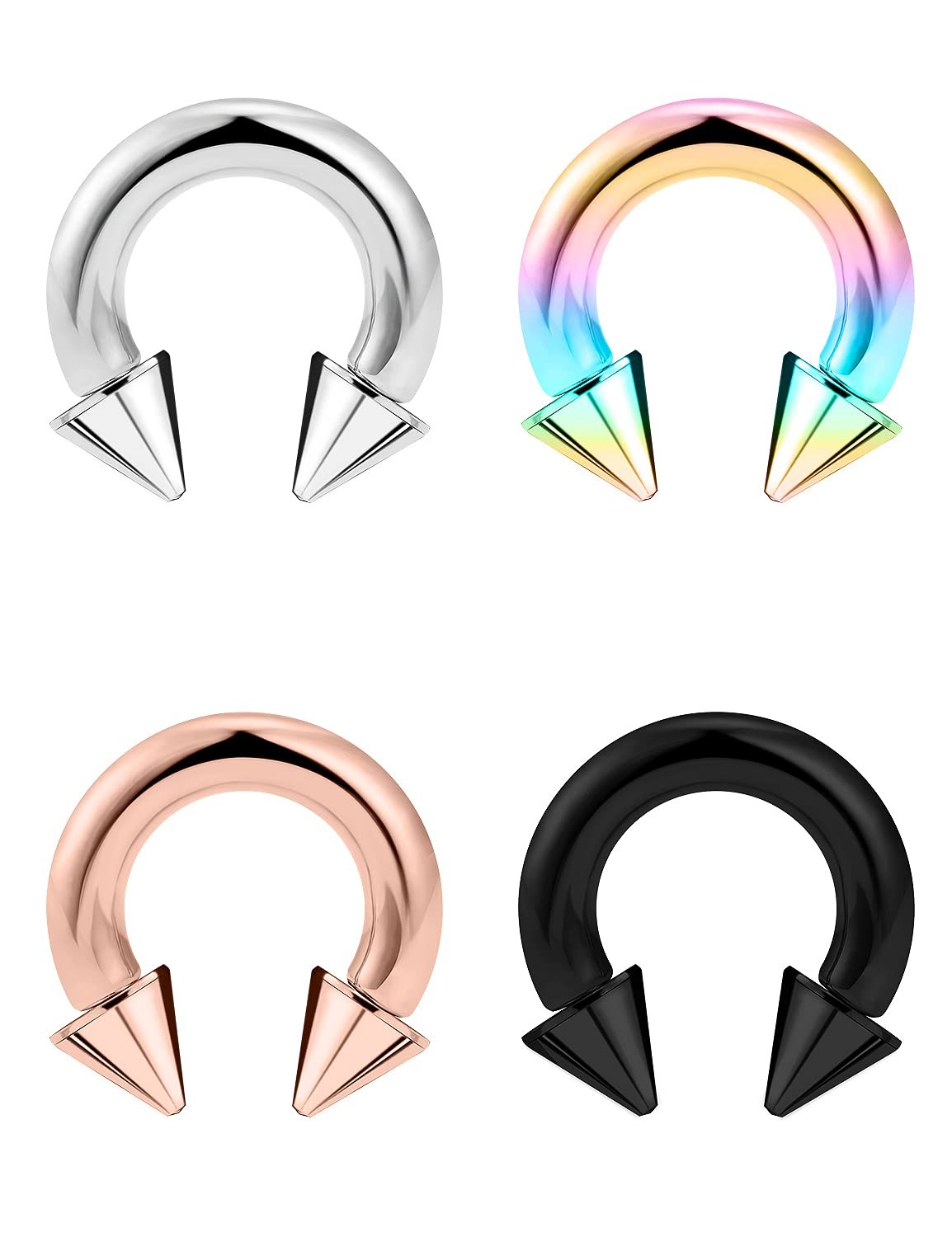 Ftovosyo PA Ring Internally Threaded Circular 12mm, Rose Gold,Rainbow