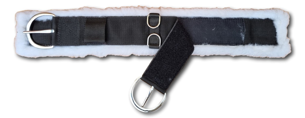 Horse Girth with D Buckle Stainless Steel, Western Webbing Fur Girth