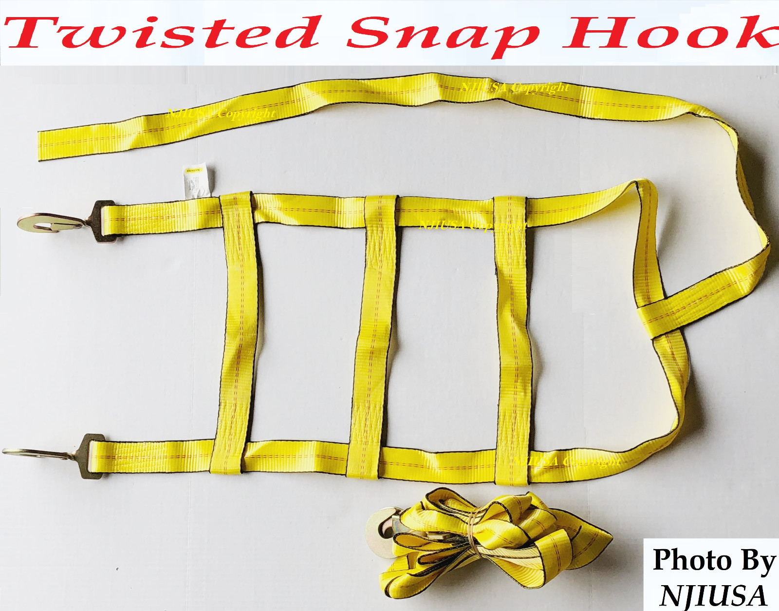Car Dolly Wheel Net Tire Basket Tow Adjustable Strap Twisted Snap Hook Set of 2