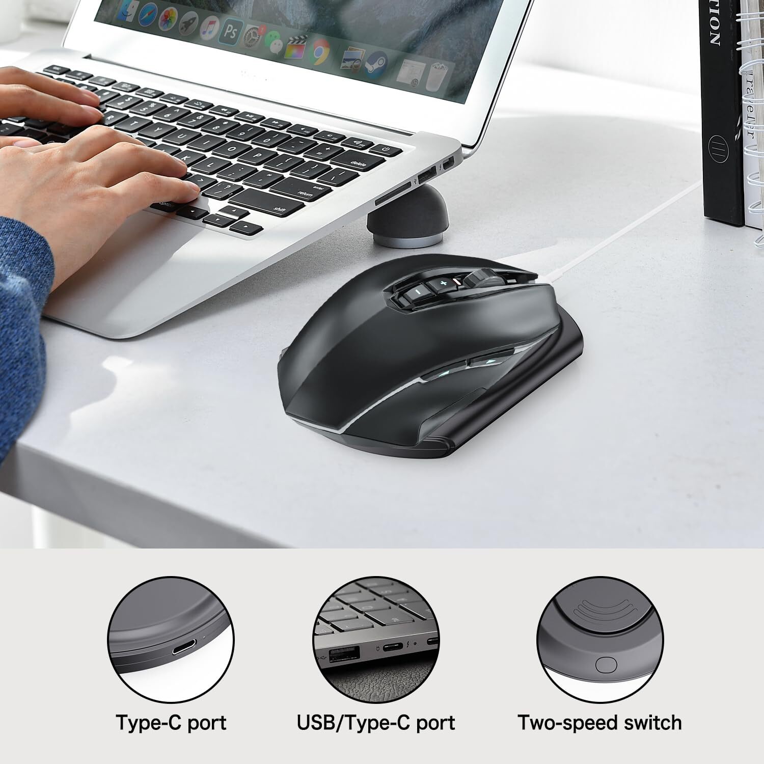 Mouse Jiggler, Ultra Slim, 20dB Quiet & Noiseless, Undetectable Mouse Mover