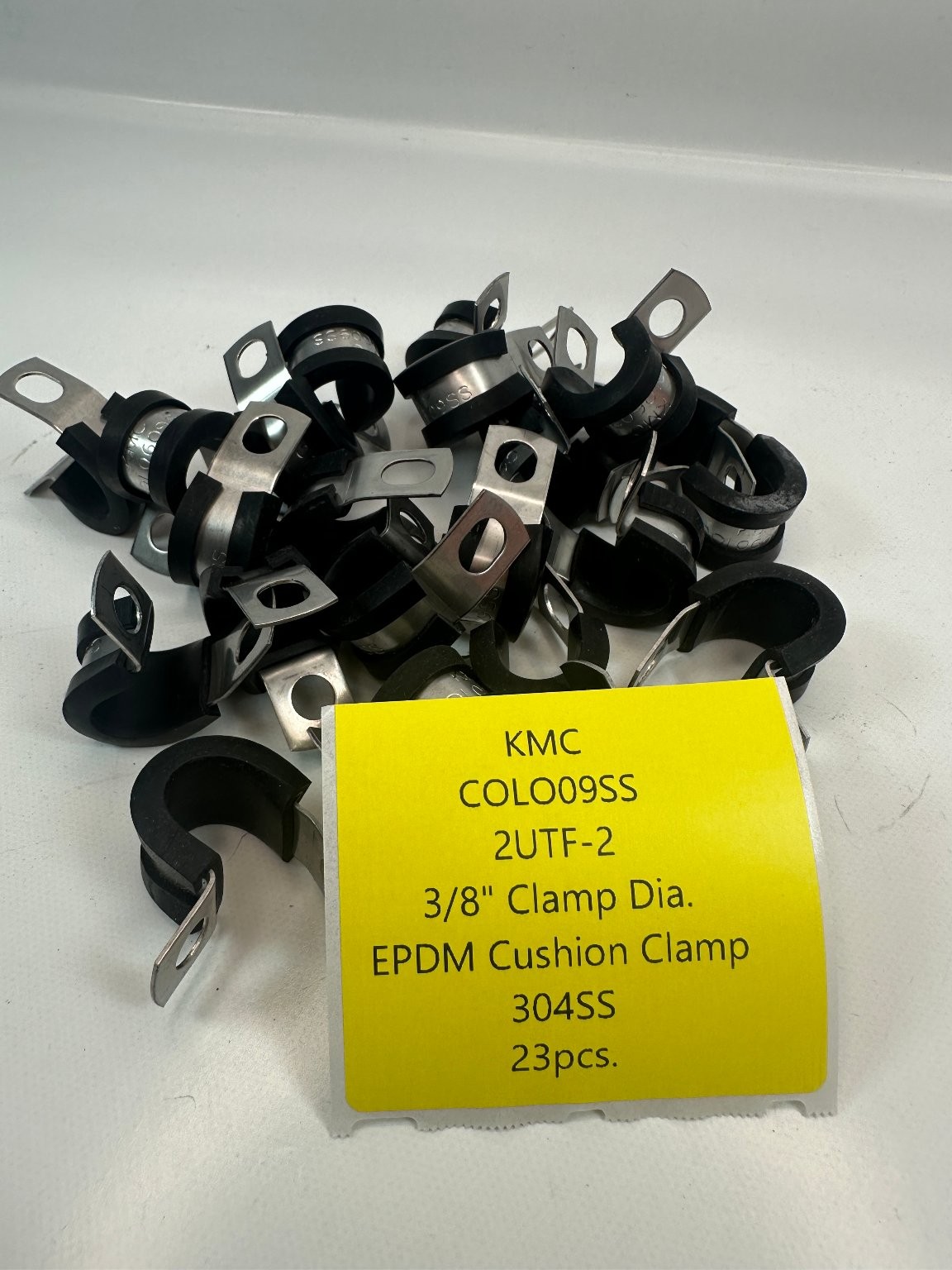 KMC EPDM Cushion Clamp 3/8" Dia. 304SS Lot of 23 Cable Clamp