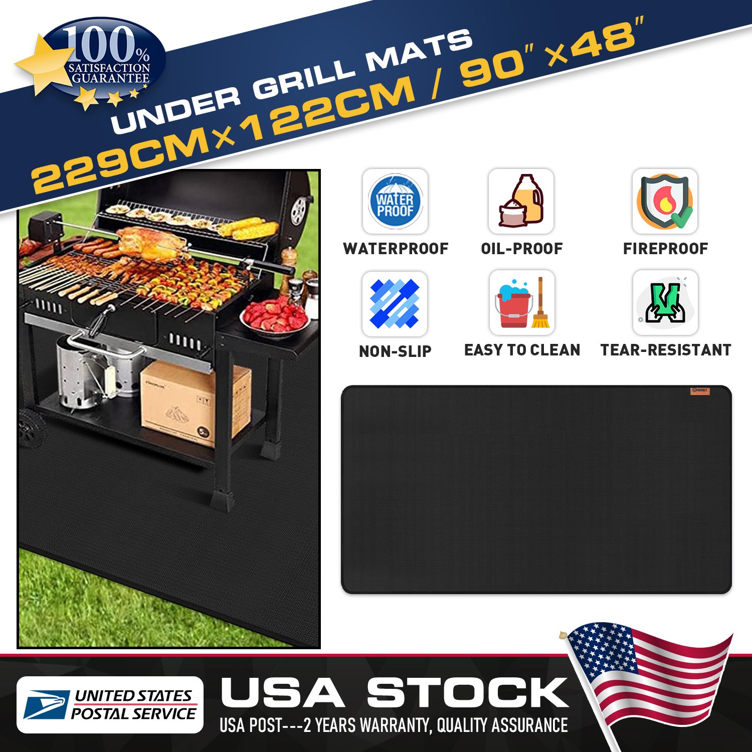 New Under Grill Mat Premium Grill Mat for Deck Oil Absorbent Deck Protector