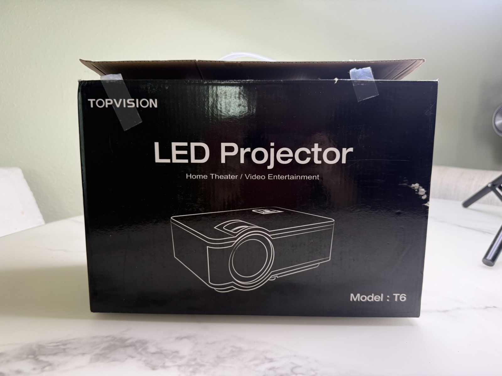 TopVision LED Projector 1080P HD Compatible Home Theater HDMI USB w/ Box